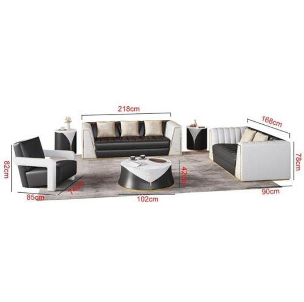 JVmoebel Sofa 5 Couchen 3+2+1 Polster Couch Set Möbel, Teile Chesterfield Sofa Leder