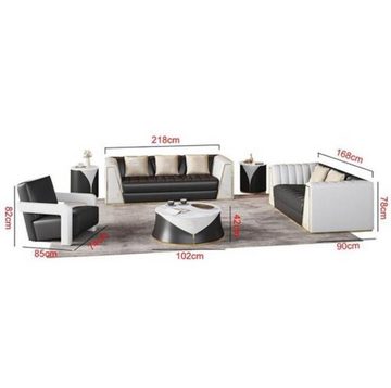 JVmoebel Sofa Chesterfield Sofa Couch Set 3+2+1 Leder Couchen Polster Möbel, 5 Teile
