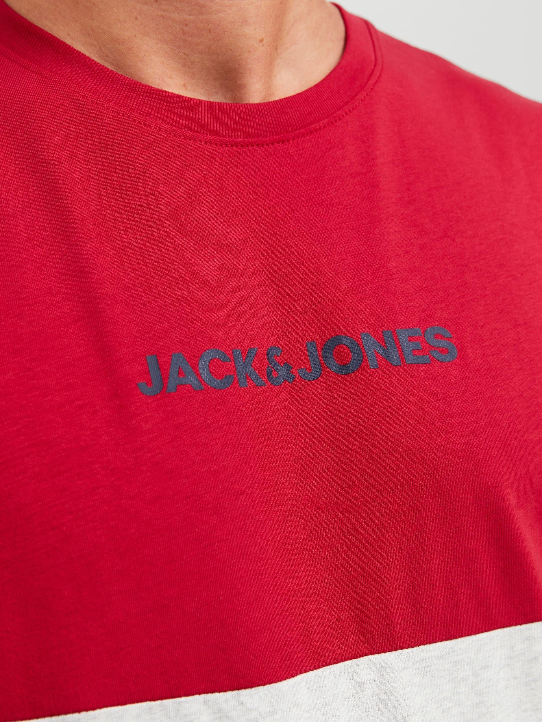 Jack SS NOOS TEE BLOCKING Red Rundhalsshirt & Tango JJEREID Jones