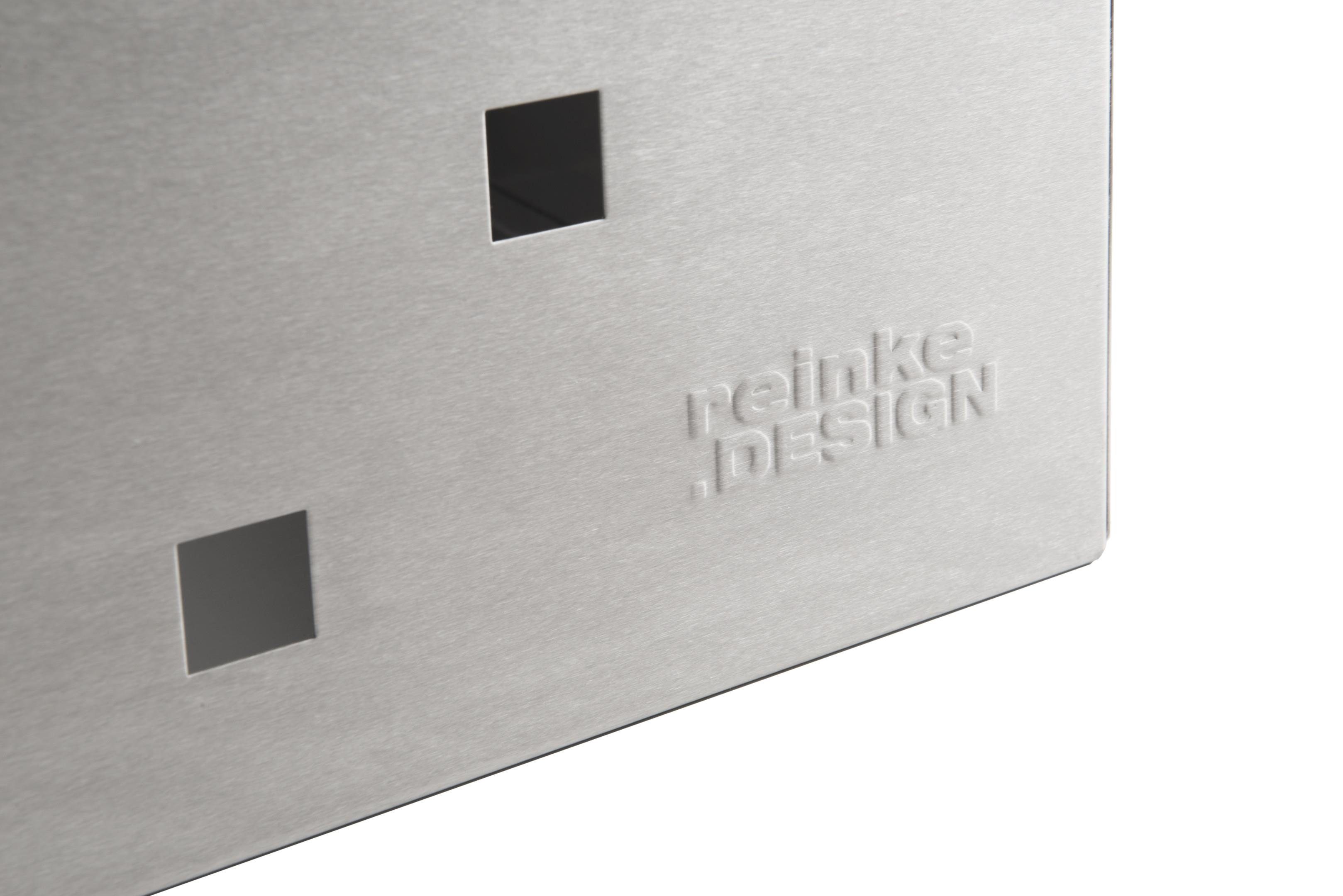 reinkedesign Blumenkasten aus Edelstahl 101,5cm - Balkon & Zaun Befestigung, Zeitloses Design, Balkon, Zaun, Befestigung