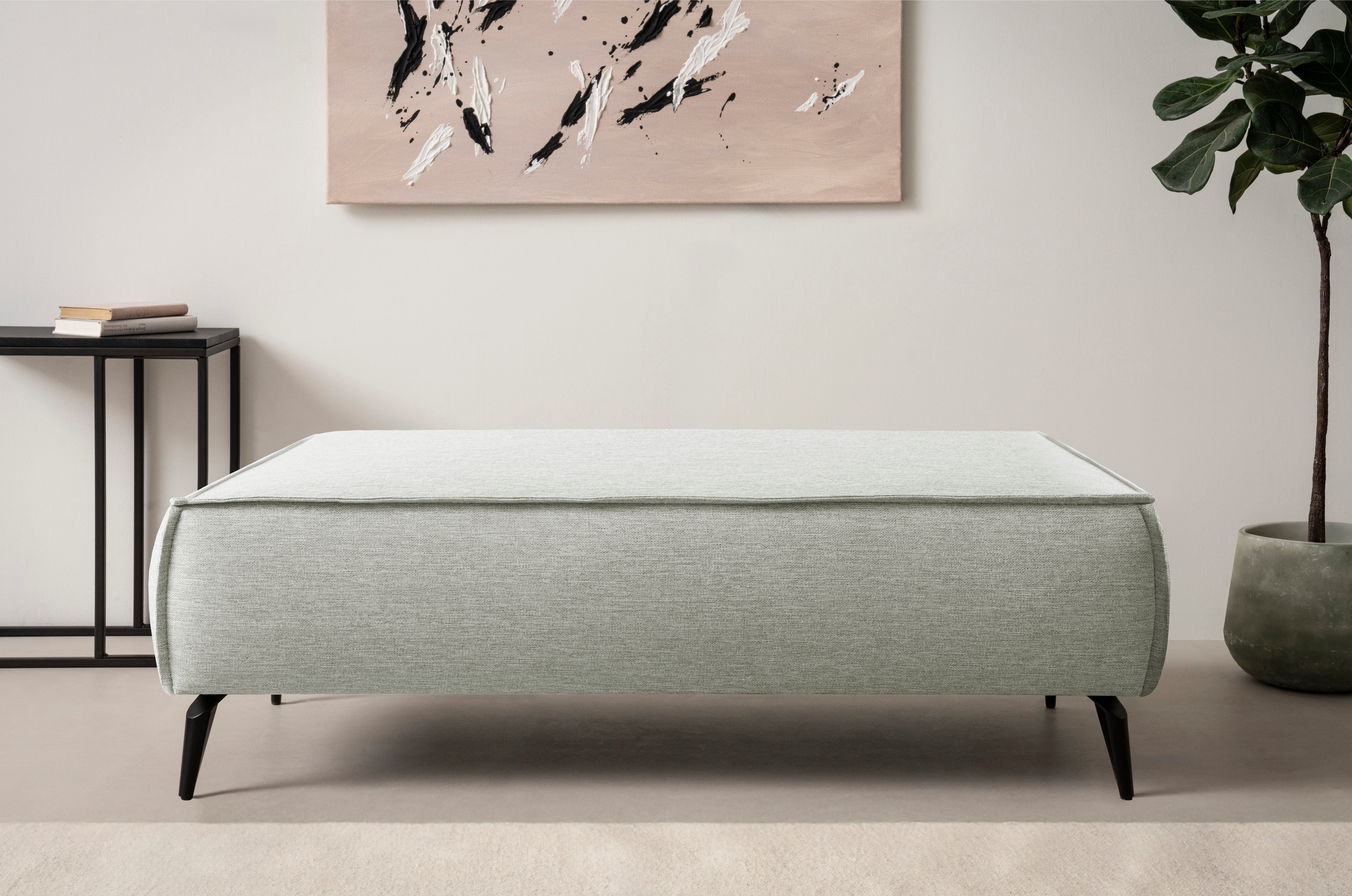 OTTO home Hocker TVINNU, zur Serie TVINNU, gemütlicher Sitzkomfort, rechteckig, schwarze Füße