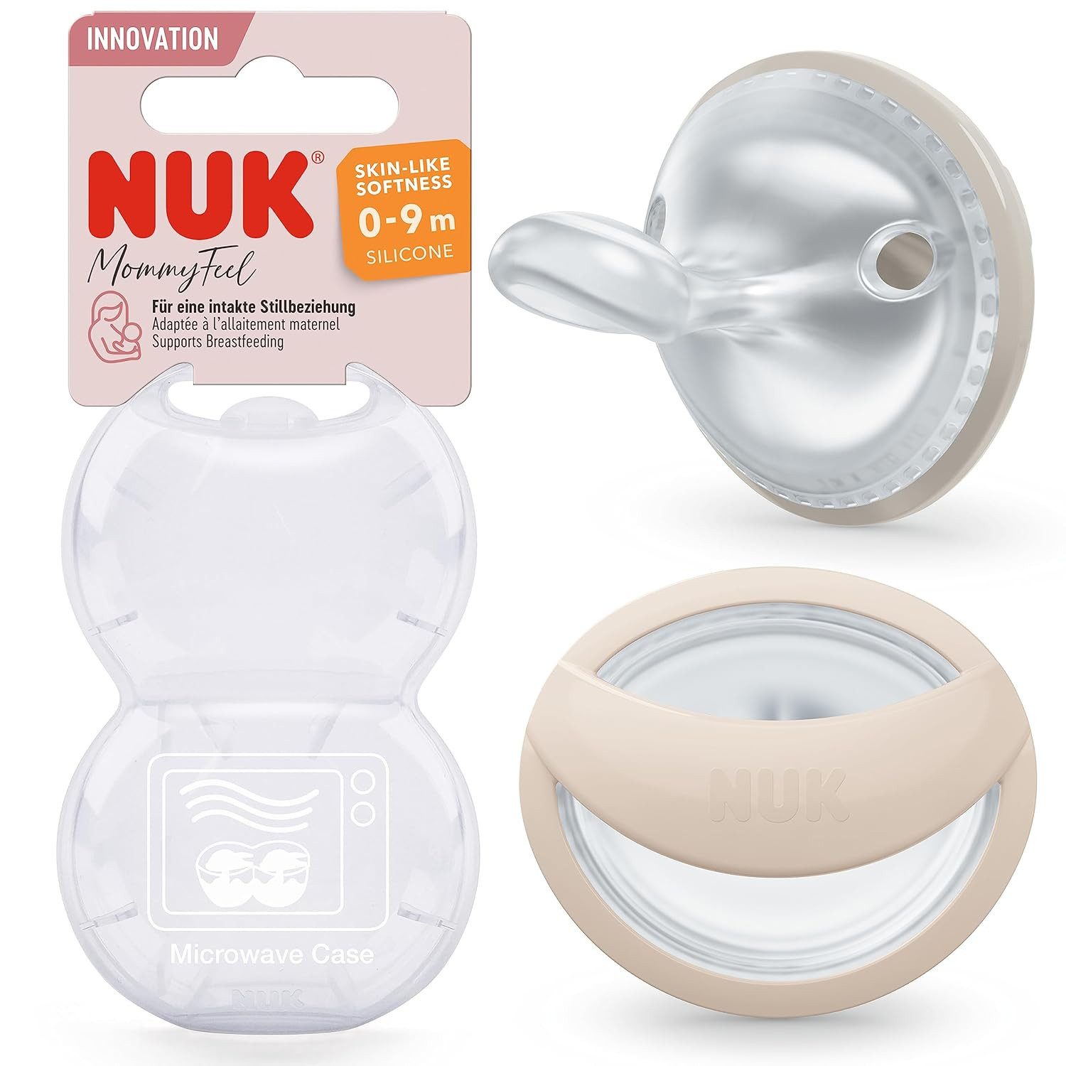 Schnuller NUK MommyFeel Schnuller Silikon Grau Gr.1 – natürlich & weich
