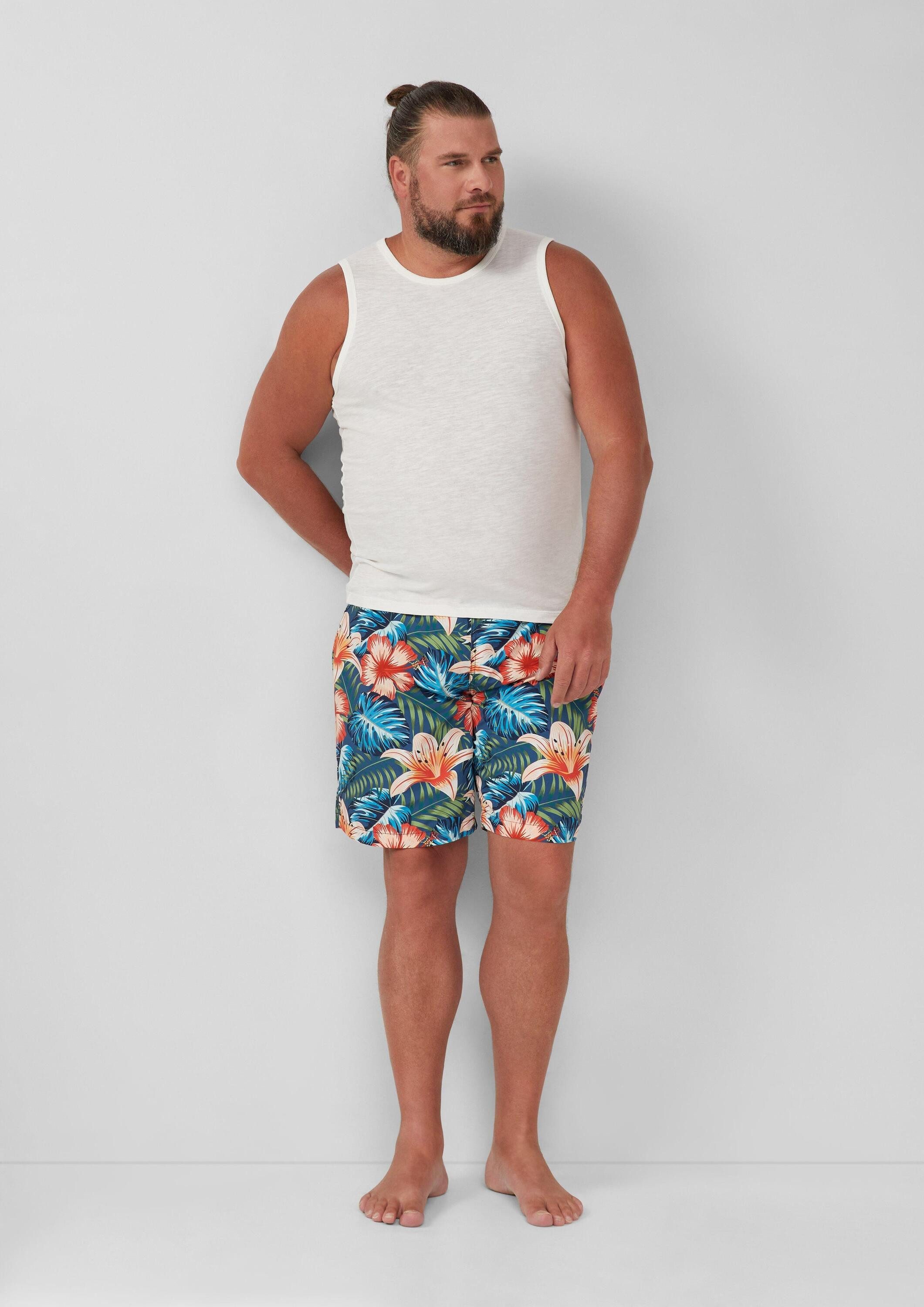 s.Oliver Badehose Badehose Badeshorts mit Elastikbund und Tunnelzug