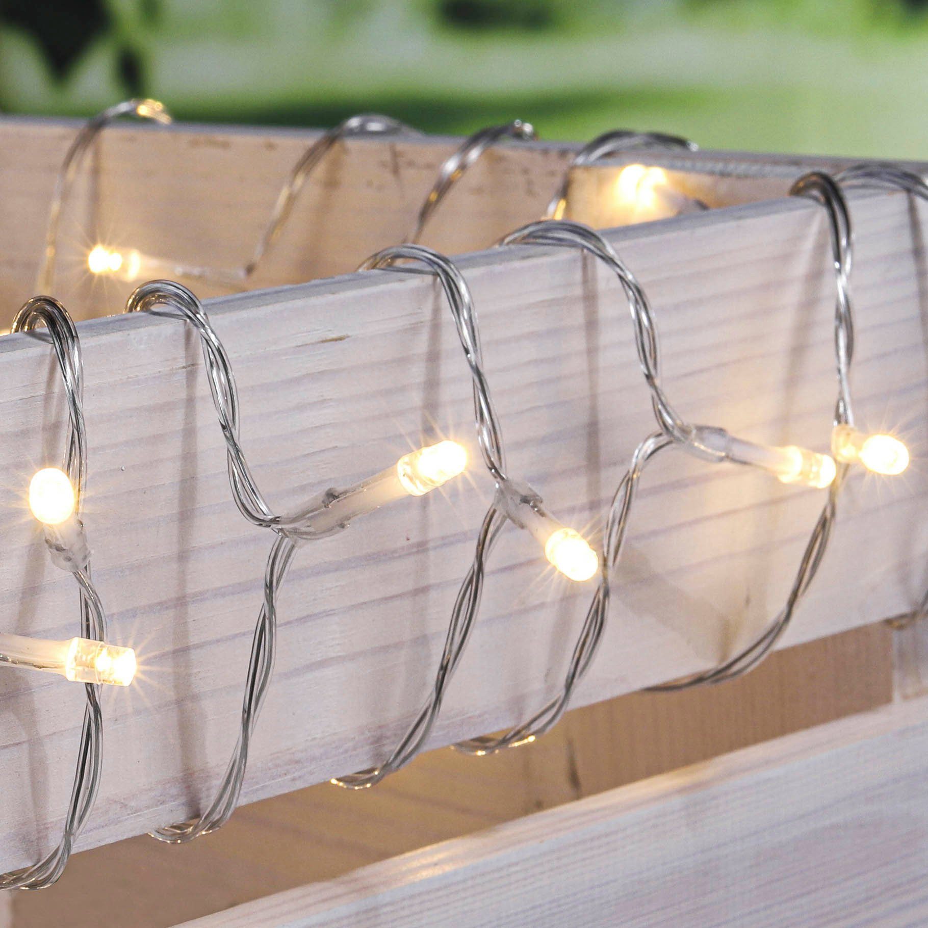 HI LED-Lichterkette LED Lichterkette mit 48 warm weiße LEDs ca. 3,76 mtr.