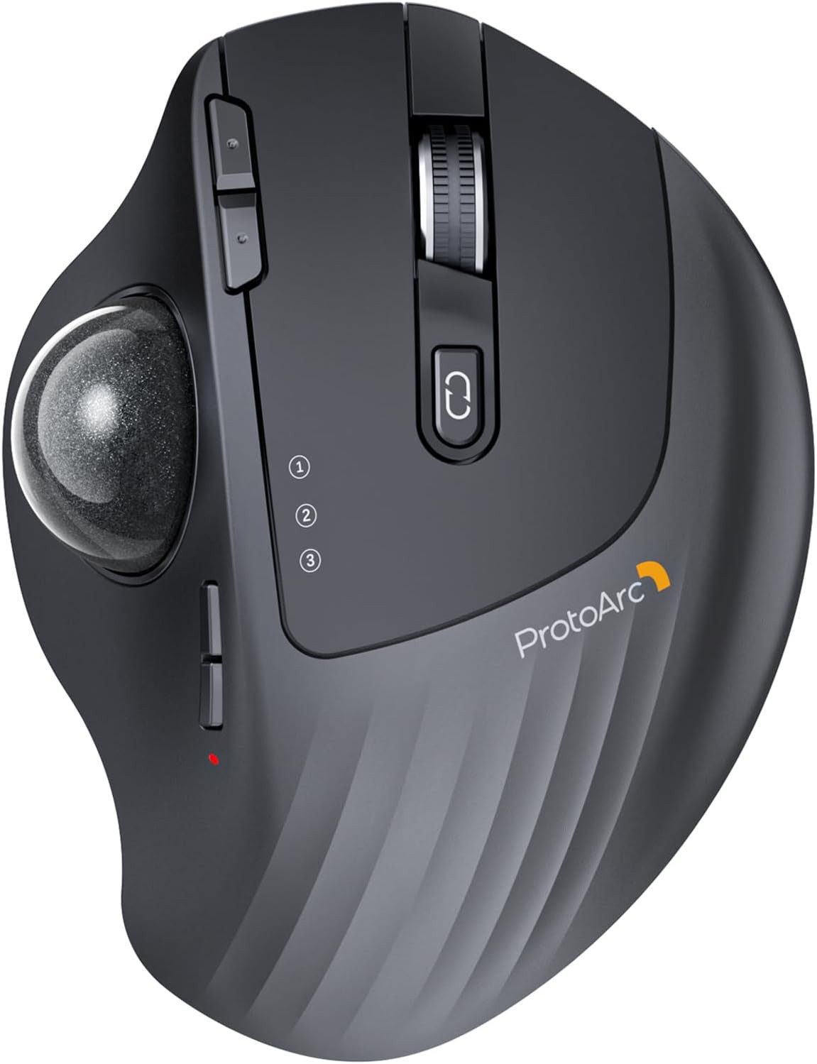ProtoArc EM01 NL Trackball Maus 2.4G USB Kabellos & 2*Bluetooth Maus (Bluetooth, Funk, Daumensteuerung, 5 DPI Einstellbar, Wiederaufladbare Rollerball Mouse)
