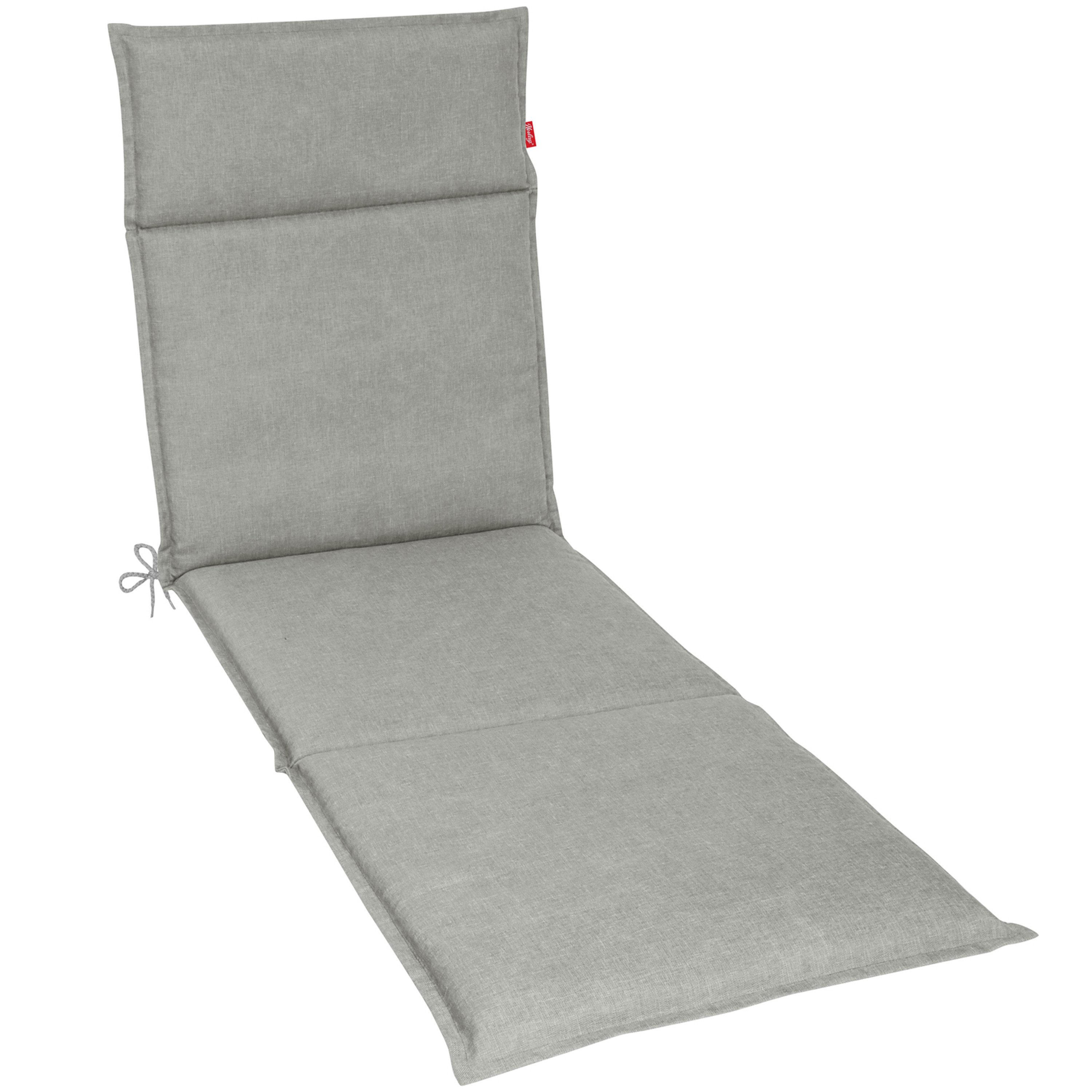 Herlag Liegenauflage Bea, Liegepolster Gartenliege 190x60x4,5cm Wasserabweisend Silbergrau