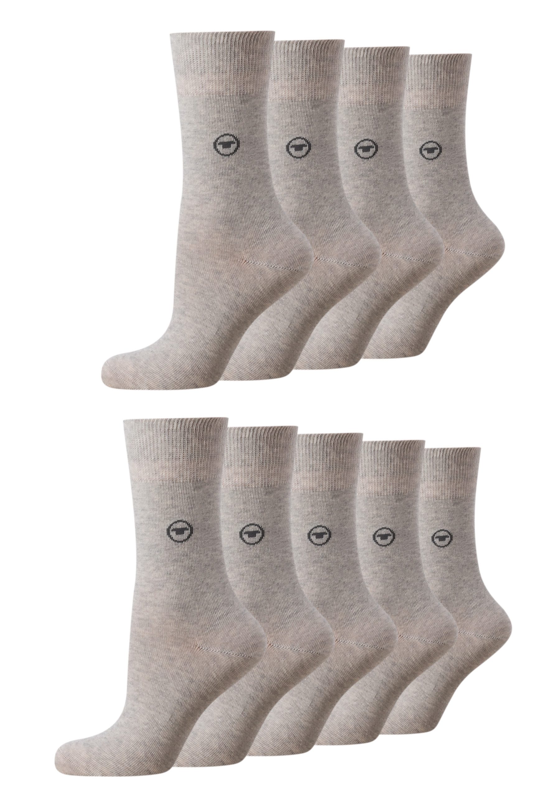 Basicsocken TOM TAILOR Damen Socken 9er Pack grau melange Basic Strümpfe