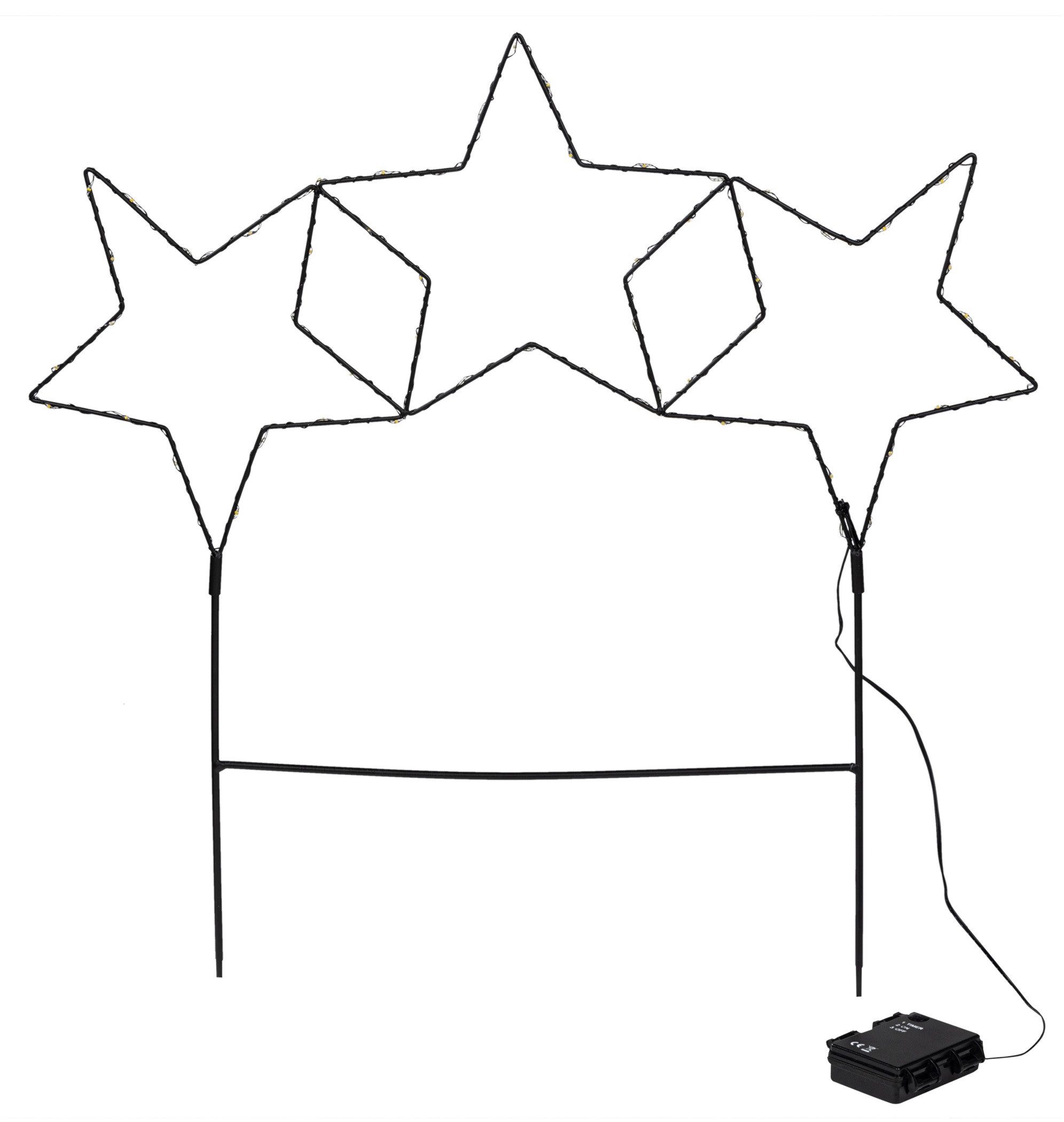 Meinposten Gartenstecker Stern LED Weihnachtsbeleuchtung Batterie Timer war günstig online kaufen