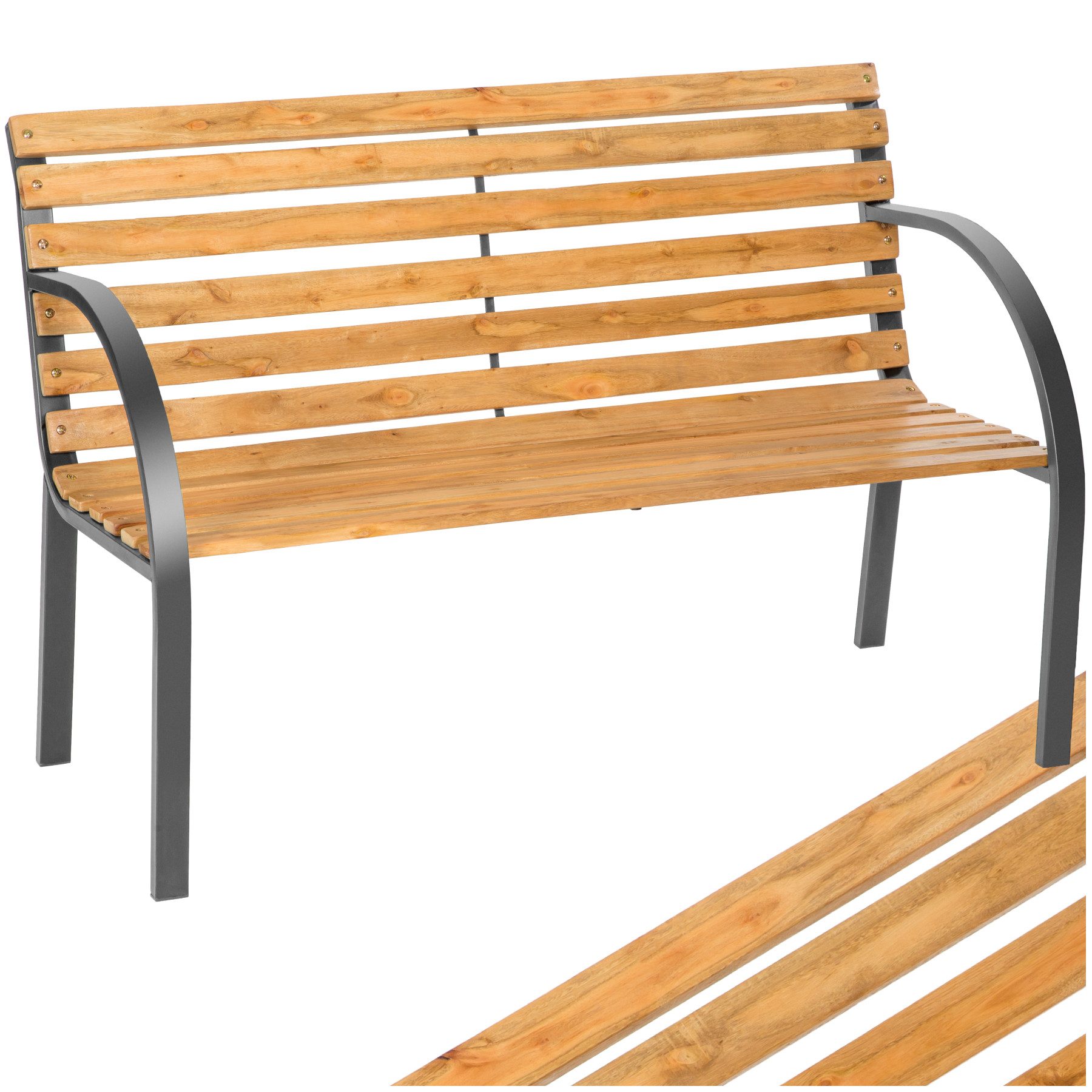 tectake Gartenbank Sitzbank Michaela 2-Sitzer aus Holz 119,5x 62x83cm, 2-Si günstig online kaufen