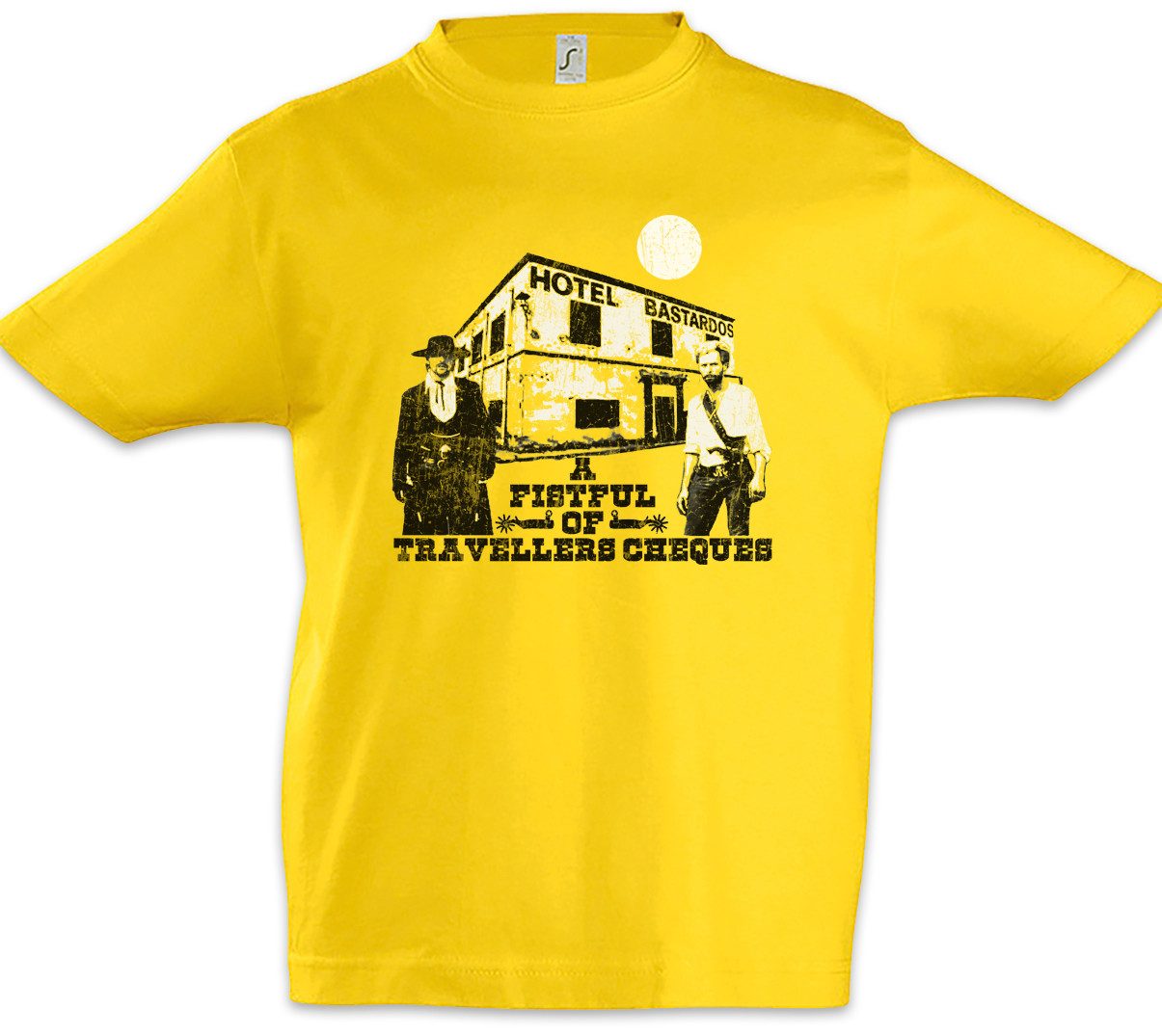 Print-Shirt A Fistful Of Travellers Cheques Kinder T-Shirt Dollars Western Comic