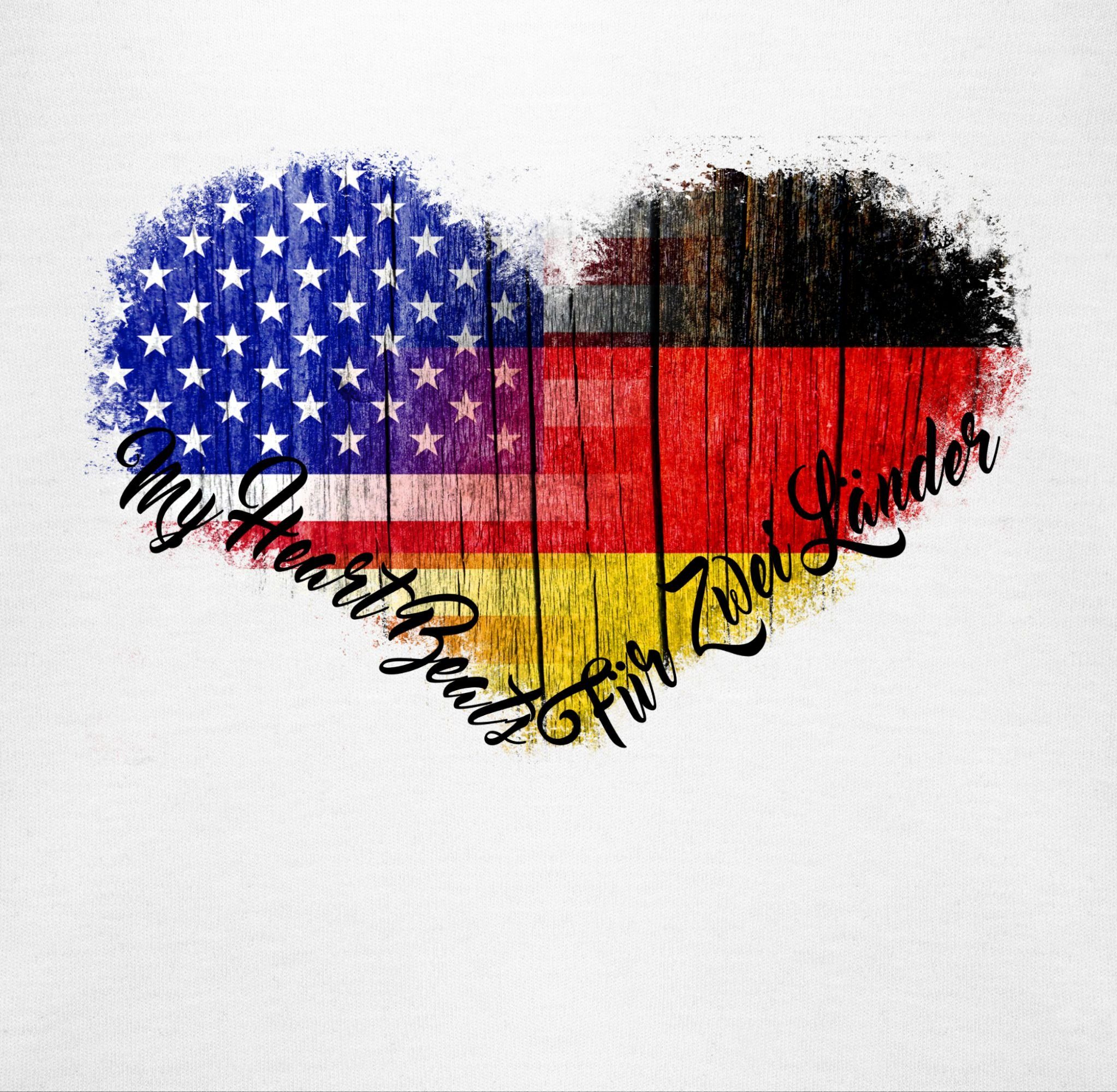 Amerika Flaggen Deutschland Shirtracer Germandy Weiß USA Shirtbody 1