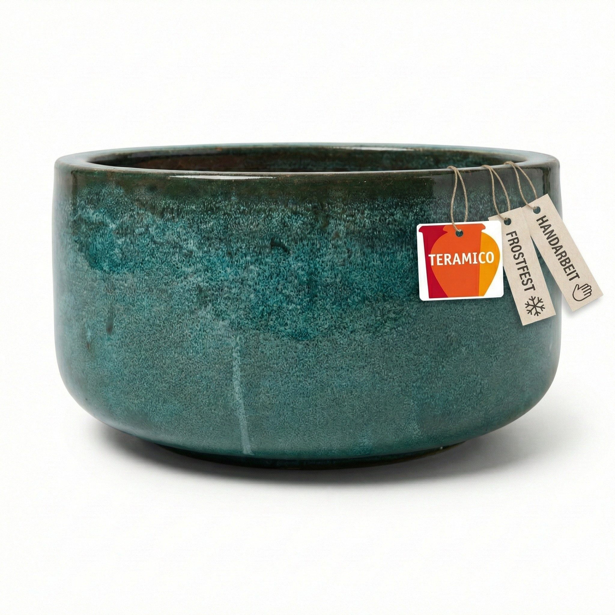 Teramico Blumentopf Pflanzgefäß Schale "Amsterdam" Moosgrün Ø 21 - 38 cm Frostfest (1 St), Frostfest, UV-Fest
