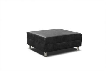 Küchen-Preisbombe Sofa Wohnlandschaft Sofa Couch Ecksofa Eckcouch Vintage Anthrazit Minsk XXL, Sofa in U-Form mit Hocker