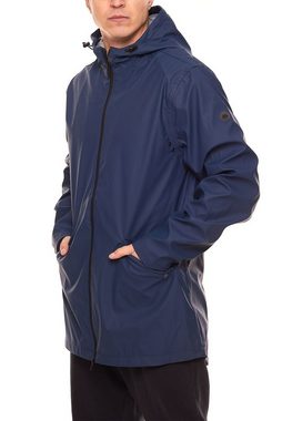 Blend Outdoorjacke BLEND Herren Regen-Mantel Windbreaker mit Kapuze Jyrki Regen-Jacke Blau