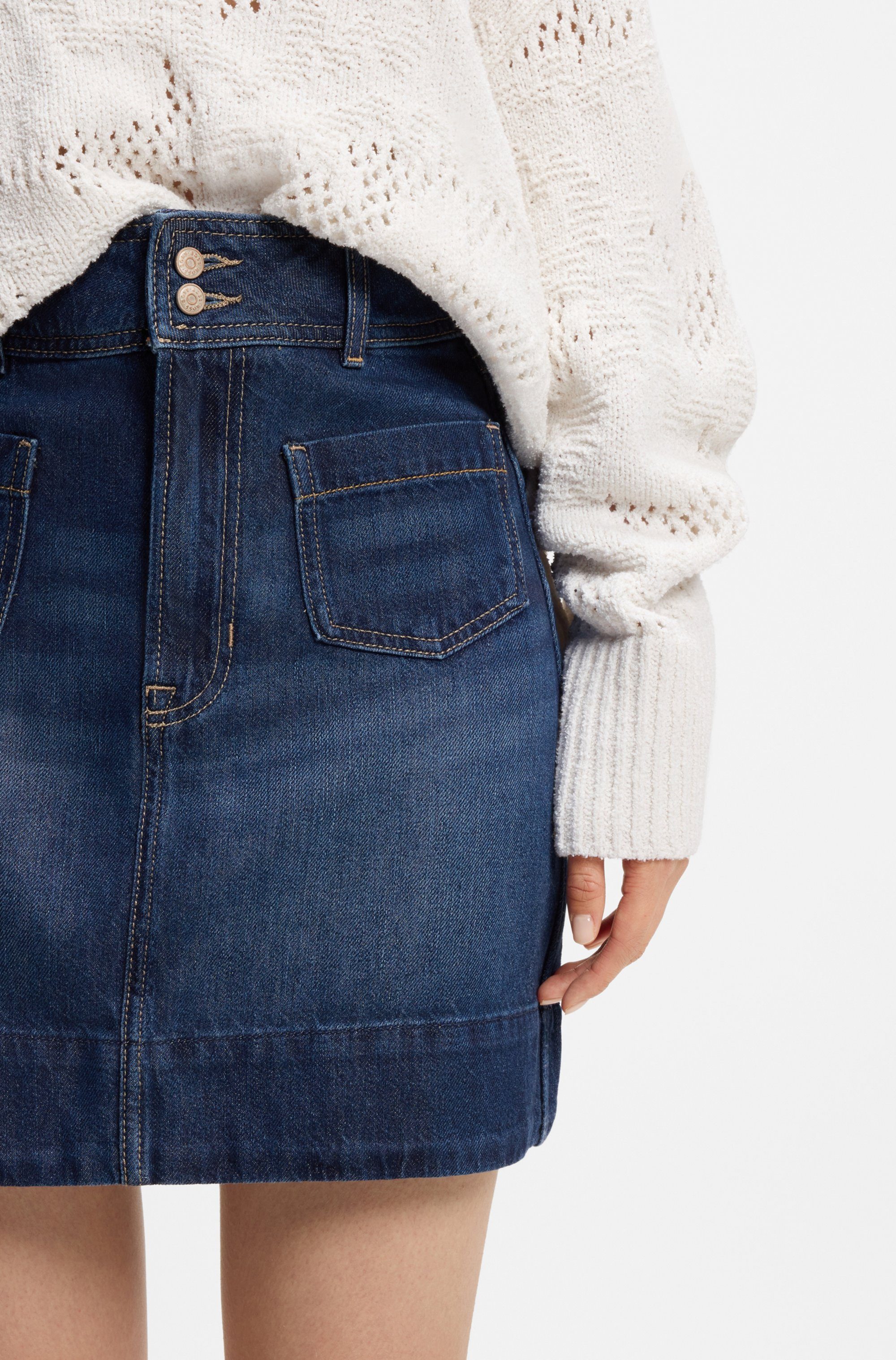 BOSS ORANGE Minirock MINI SKIRT 1.0 Premium Damenmode im 70s Look, mit hohe günstig online kaufen