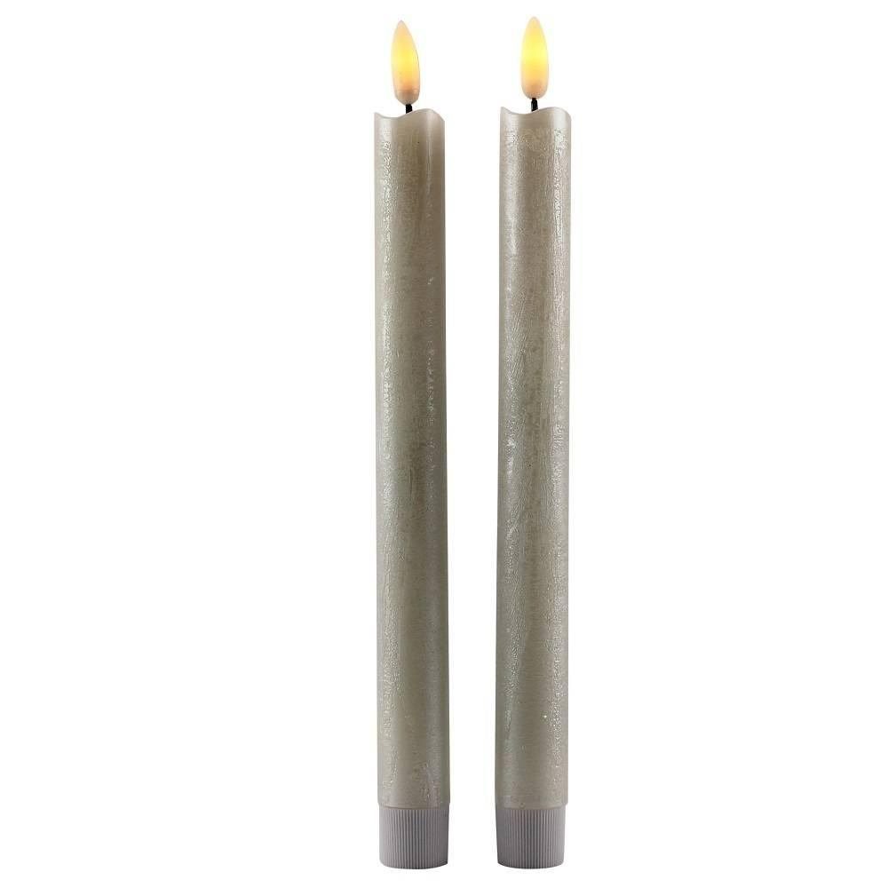 LED-Kerze BD-10105 LED Echtwachskerzen Stabkerzen 2er-Set