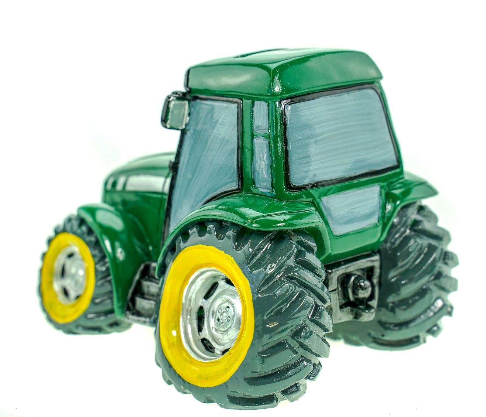 Kremers Schatzkiste Spardose Spardose Traktor grün Deko Sparschwein Figur Bauer Bauernhof – Bild 4 von 5