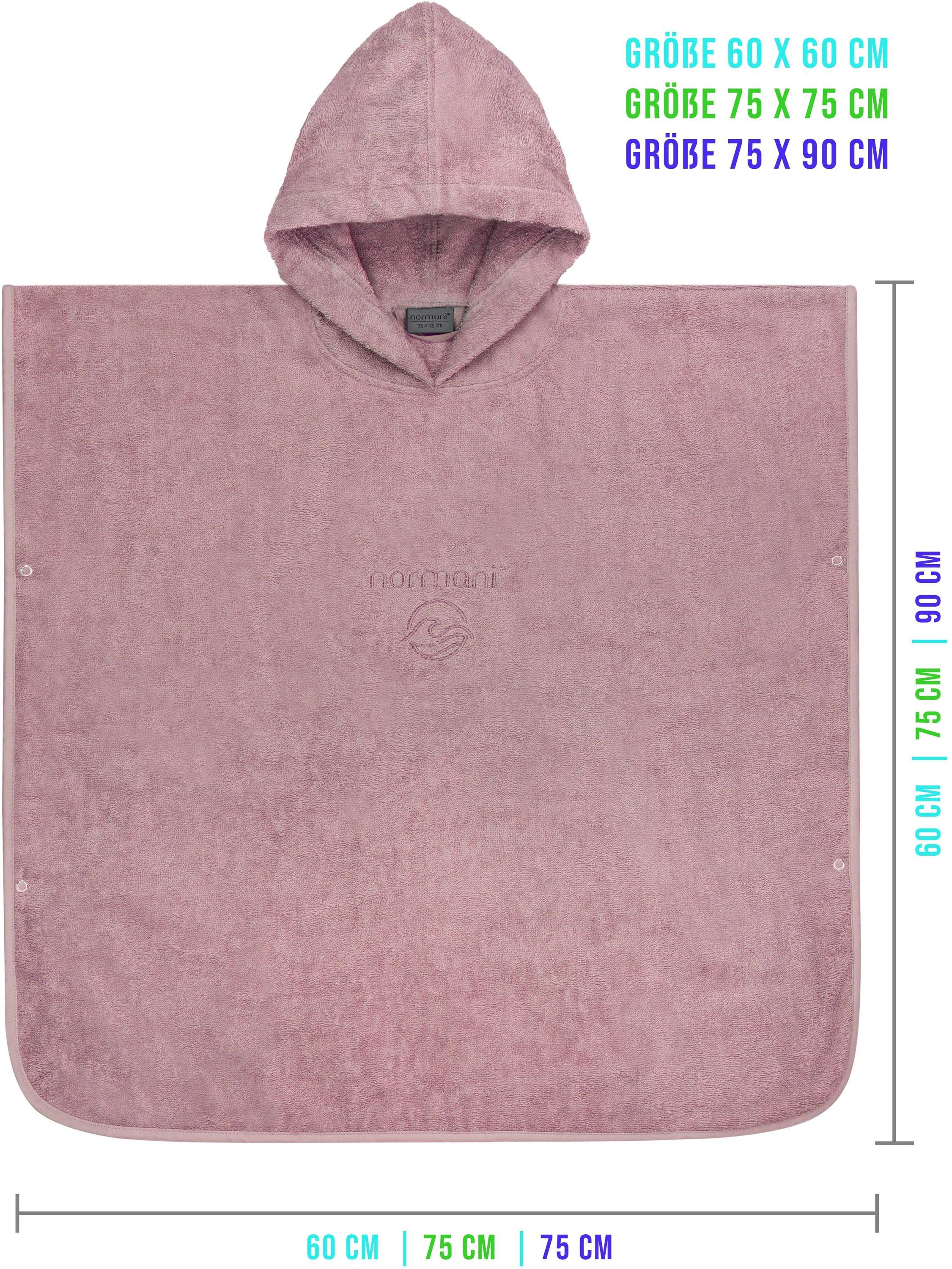 normani Badeponcho Badeponcho aus Bio-Baumwolle für Kinder, Bio-Baumwolle, Kapuze, Schlupf, Kinderbademantel mit Kapuze Strandponcho – Bild 3 von 5