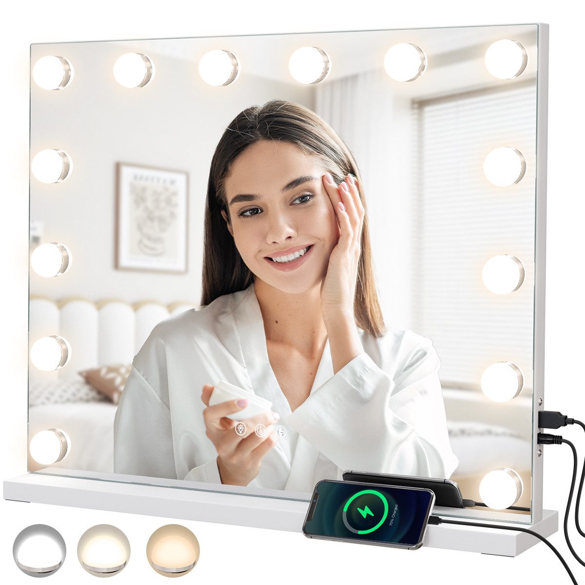 MCURO Kosmetikspiegel Hollywood Schminkspiegel mit Beleuchtung, 10X Vergröß günstig online kaufen
