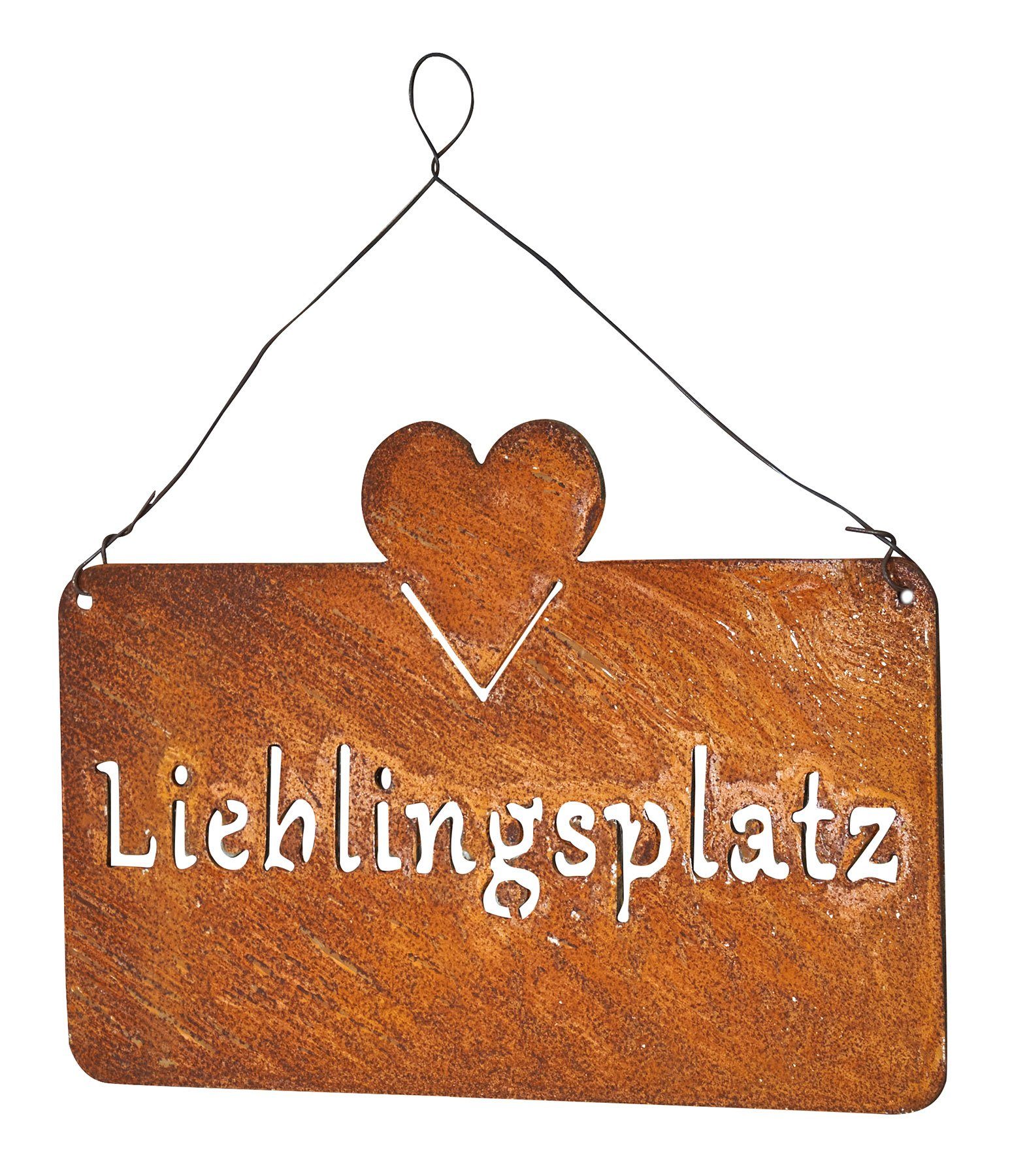 Levandeo® Metallbild, Schild Lieblingsplatz 25x16cm Herz günstig online kaufen