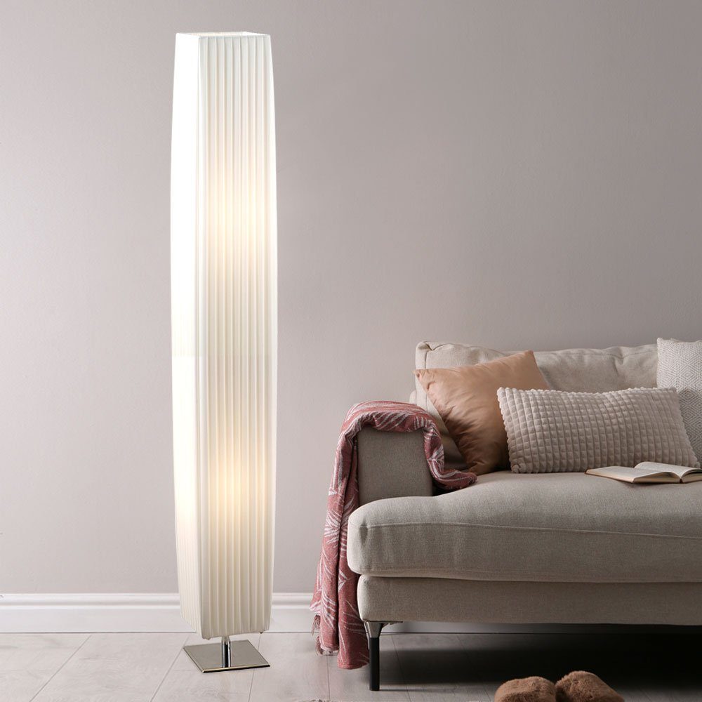 Steh Leuchte weiß LED etc-shop inklusive, Watt Lese Warmweiß, Stehlampe, 14 LED Textil Leuchtmittel Licht Stand Lampe