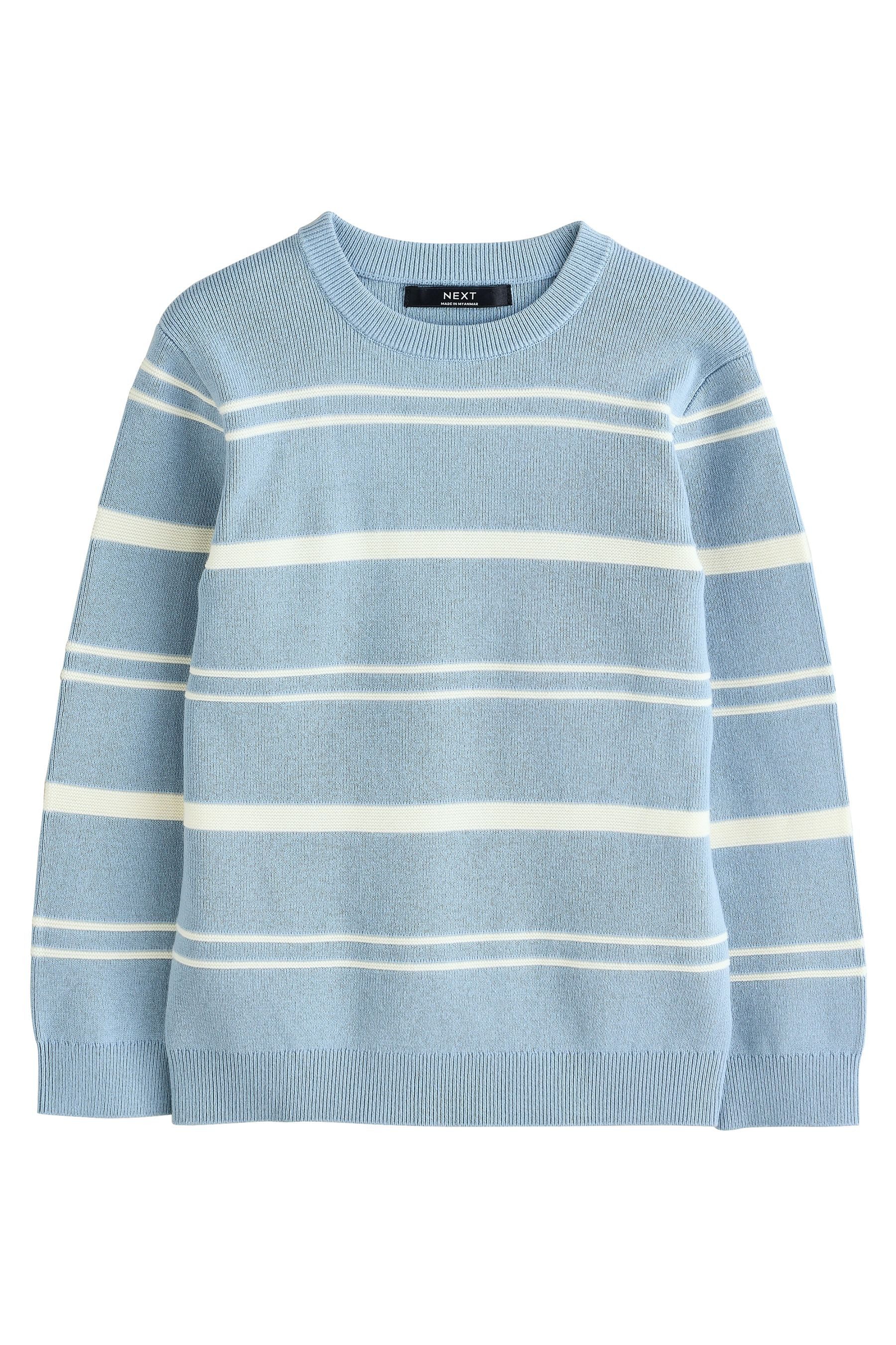 Rundhalspullover Gestreifter Rundhals-Strickpullover