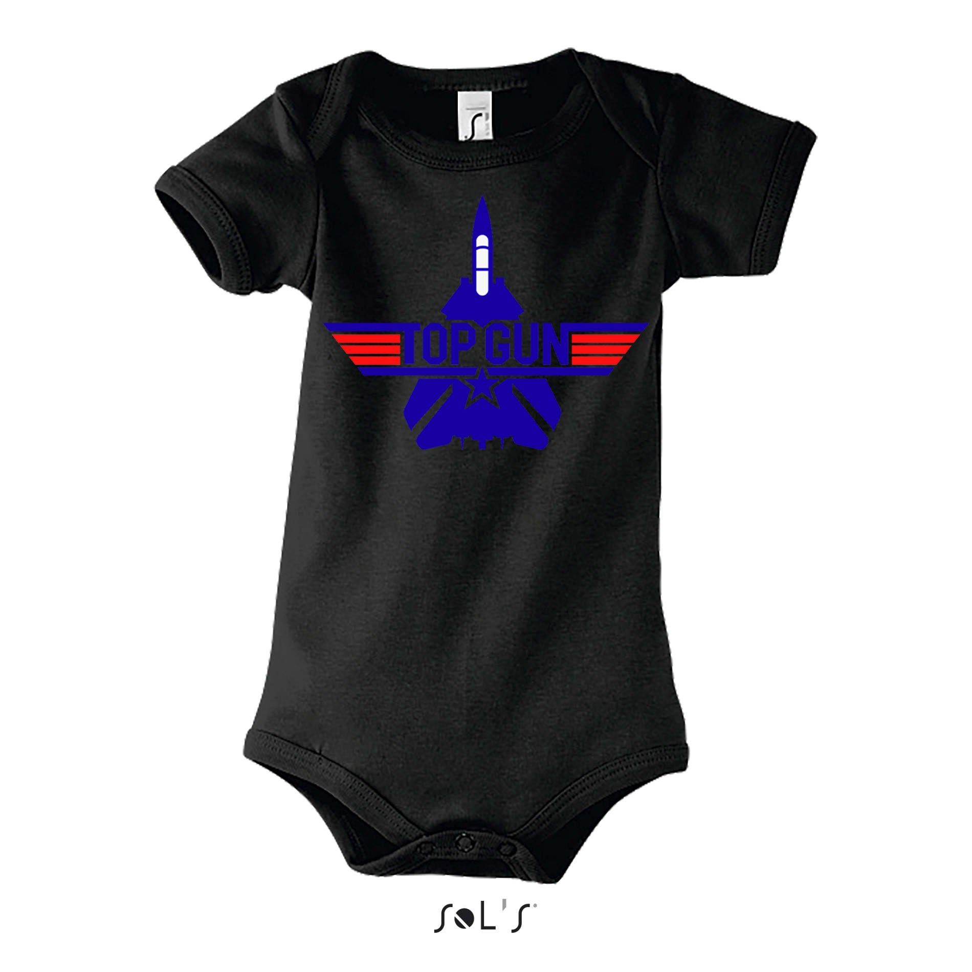 Blondie & Brownie Strampler Kinder Top Gun F-14 Tomcat 80s 90s Vintage Film Kino Maverick Baby Strampler Top Gun F-14 Tomcat Maverick Vintage Film Body
