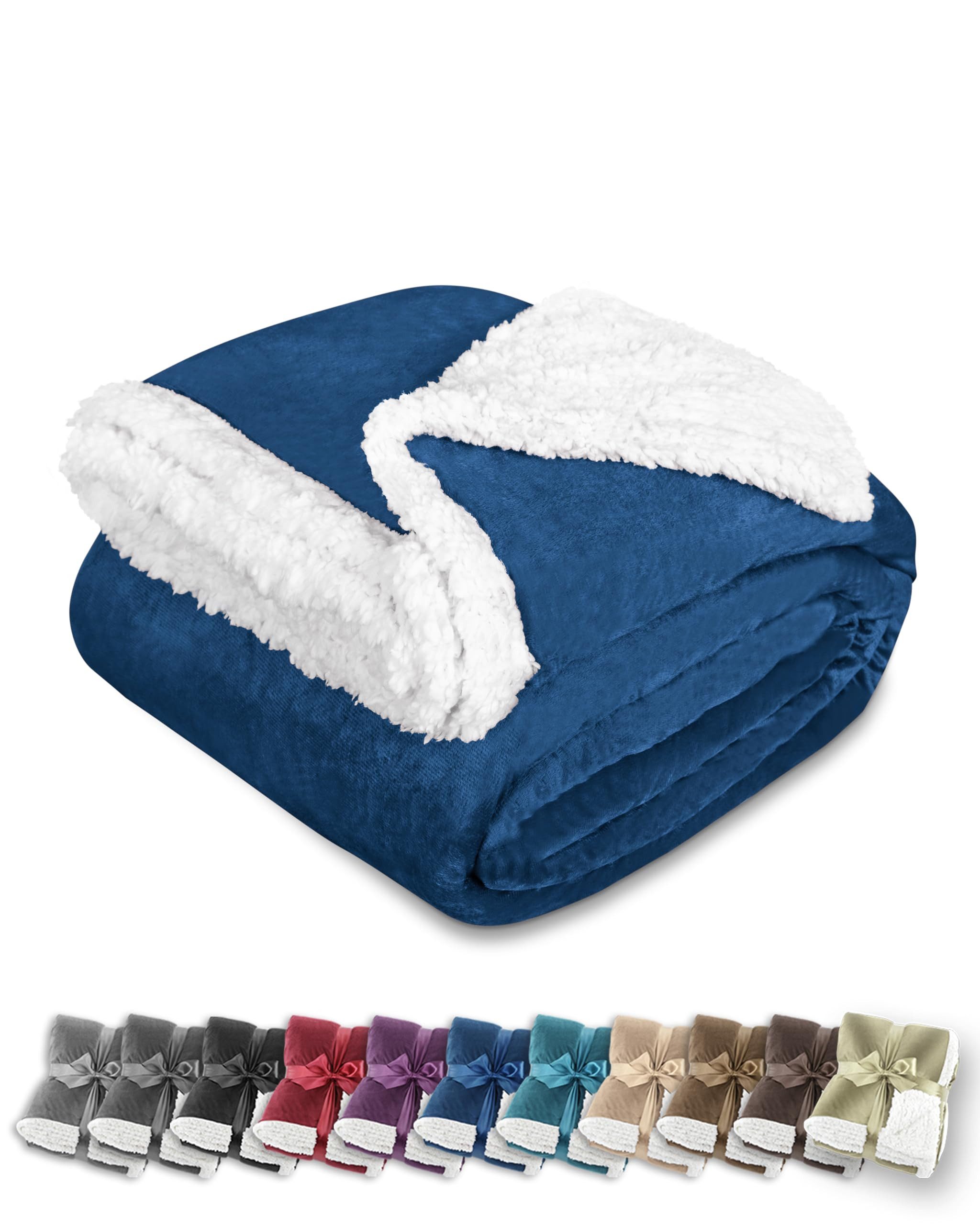 Wohndecke in Lammfell-Optik Kuscheldecke weich & flauschig - Sherpa Fleecedecke, Gräfenstayn, Warme Wolldecke & Sofaüberwurf Tagesdecke für Couch & Sofa