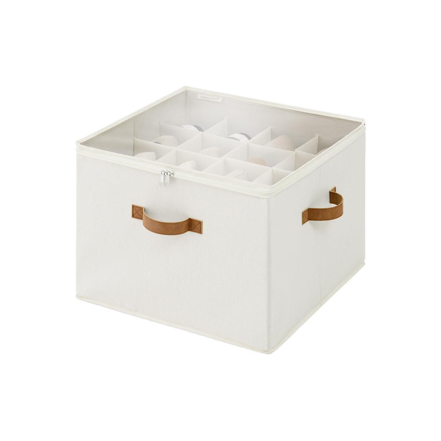 LuxusKollektion Schuhbox Schuh-Organizer beige 16 Paar 43x43x32cm (1 St)