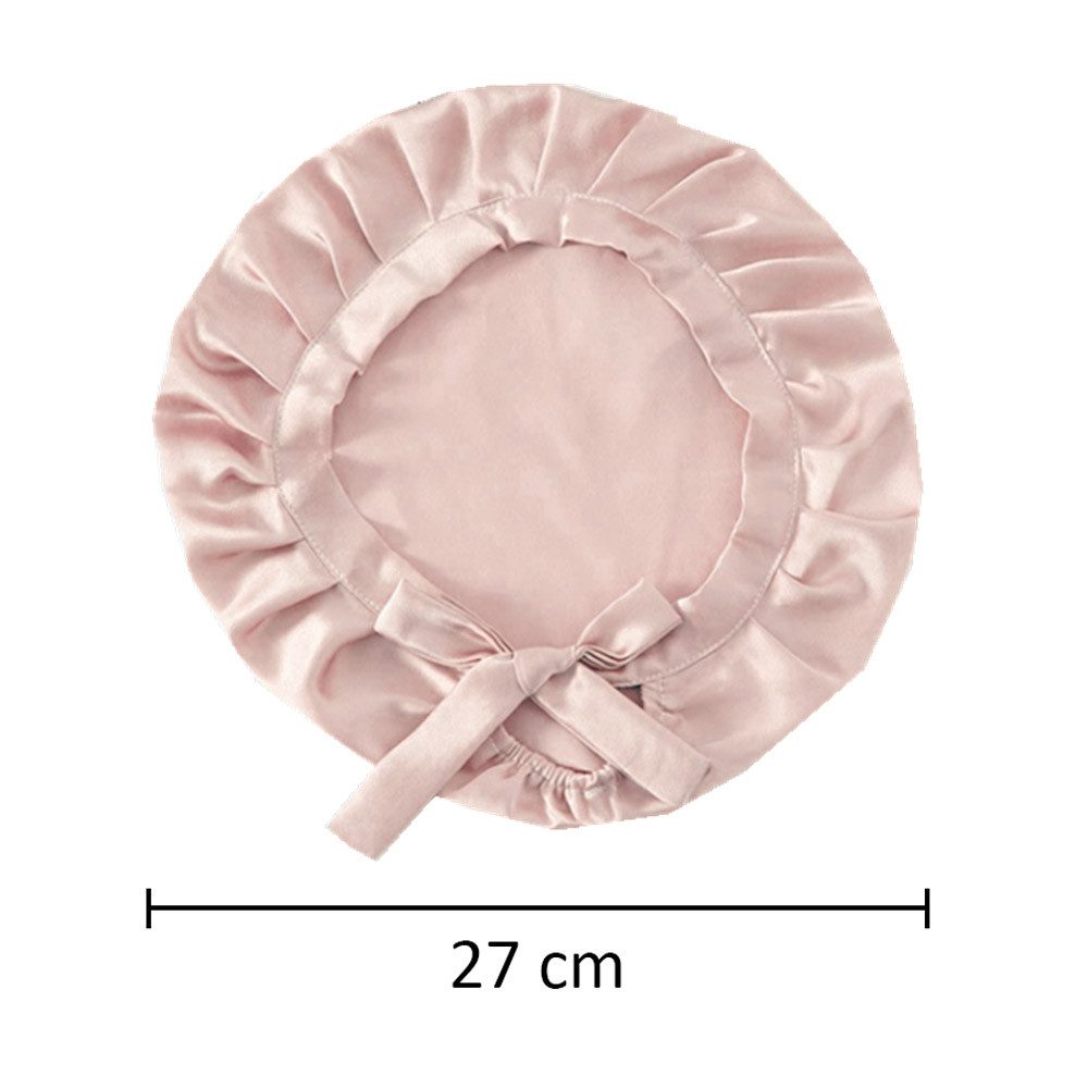 Vivi Idee Duschhaube 100% Maulbeerseide Schlafmütze, Seidenmütze seidig Haarpflege, atmungsaktive, Kurz, Durchmesser 27cm – Bild 4 von 5