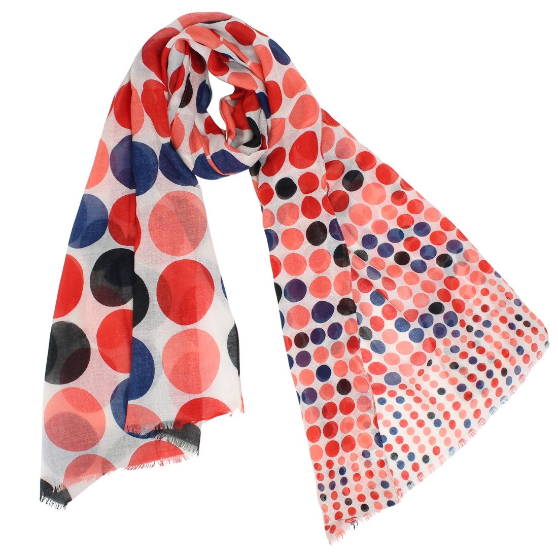 Modeschal Großer Bunter Schal Gepunktet für Damen Tuch in Polka Dots Strandtuch