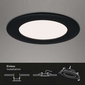 Briloner Leuchten LED Einbauleuchte 7115-435, LED fest verbaut, Warmweiß, matt-schwarz, LED, Einbaustrahler, Einbauspot