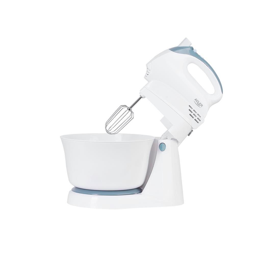 Adler Handmixer AD 4202, Handrührgerät Set, 300W, Schüssel, 3L, 5 Geschwindigkeiten