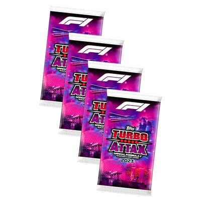 Topps Sammelkarte Topps Turbo Attax Karten Formula 1 - 2023 - 4 Booster Sammelkarten, Turbo Attax Formel 1 Karten 2023 - 4 Booster