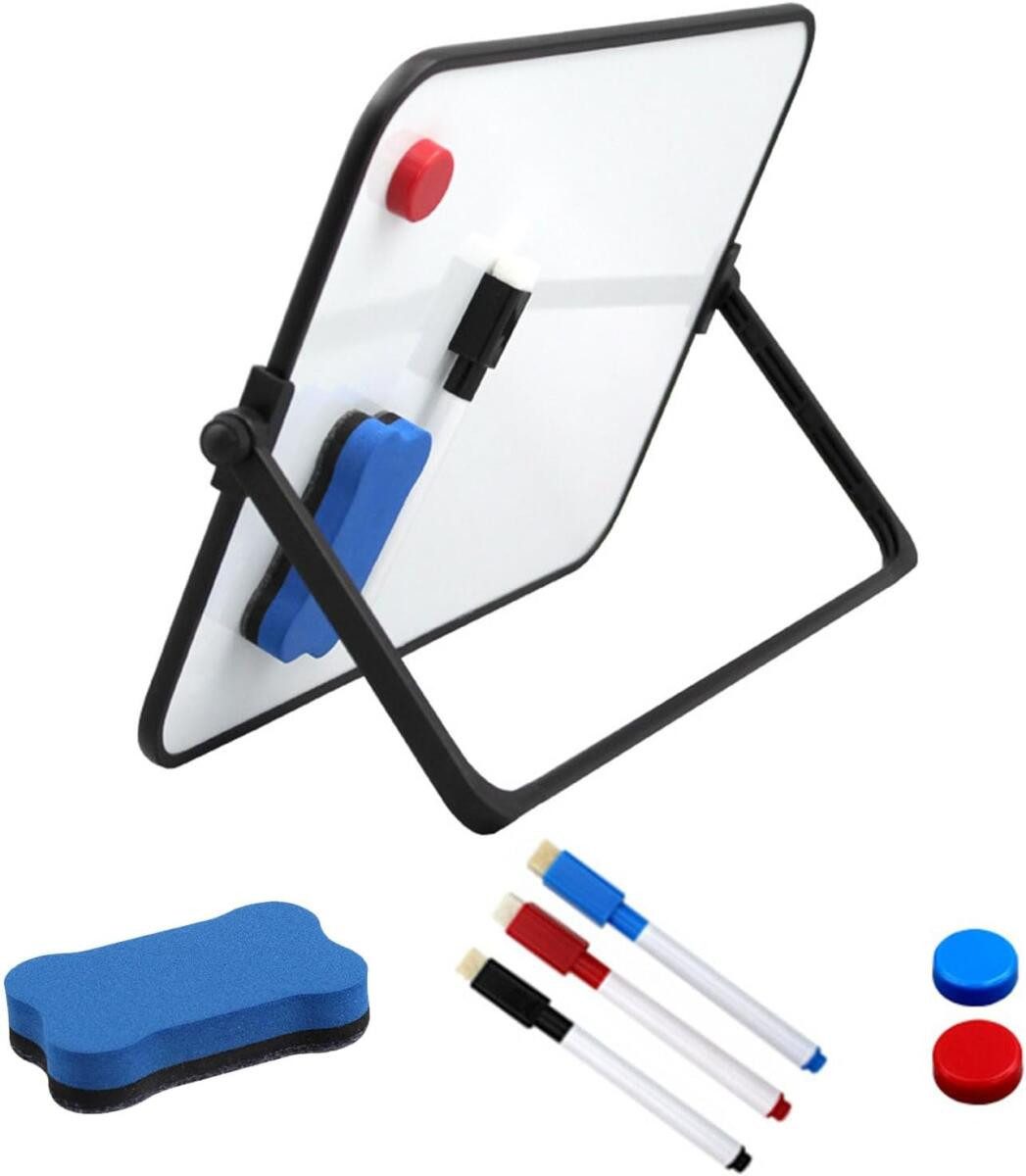 FELIXLEO Magnettafel Magnetisches Whiteboard A4 Doppelseitig 360 Grad Ständer mit Marker, (1-tlg)