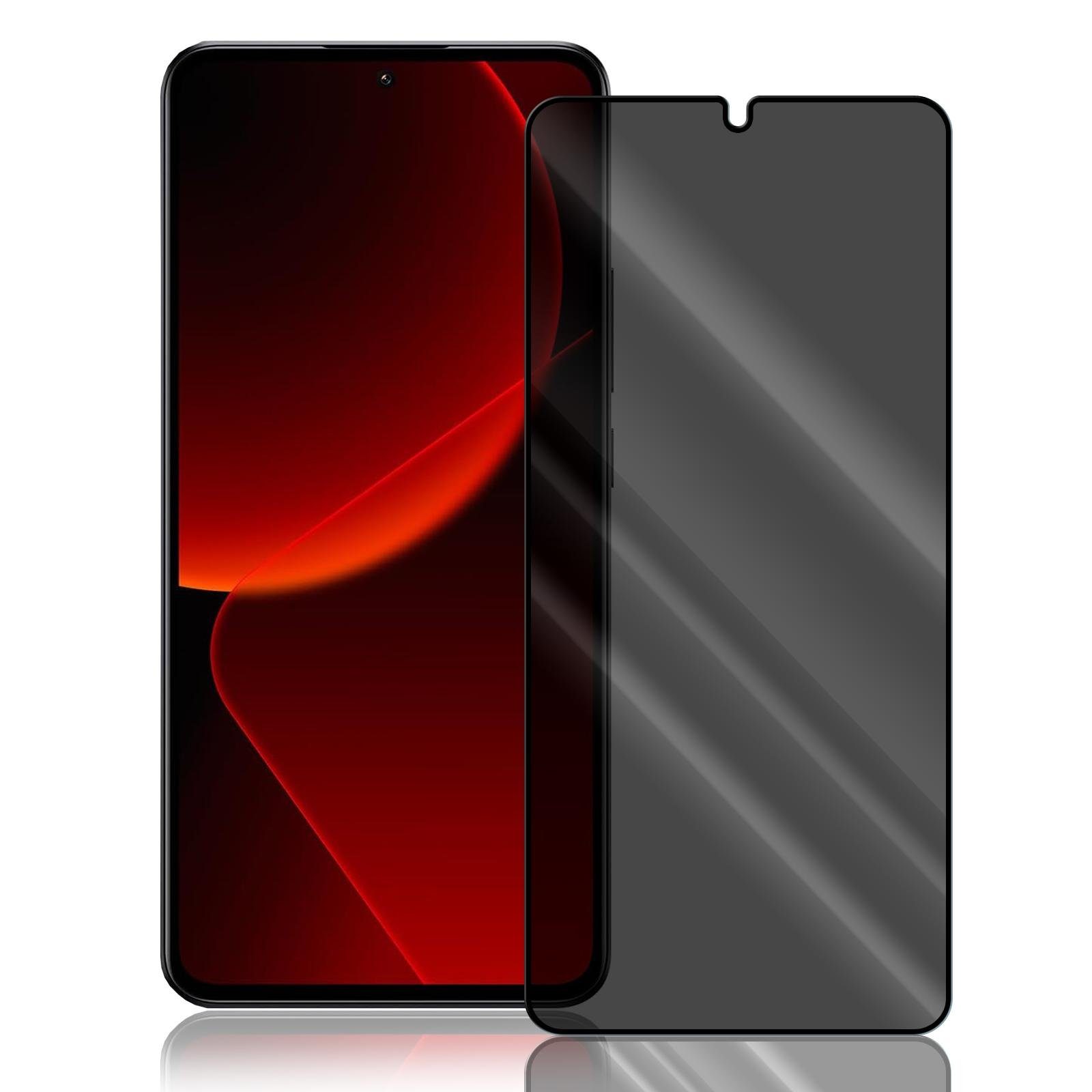 Numerva Schutzfolie Panzer Folie Echt Glas Folie für Xiaomi 13T / 13T Pro, (1x Schutzfolie 2x Reinigungstücher), Anti Spy Schutzfolie Blickschutz Glasfolie Sichtschutzfolie