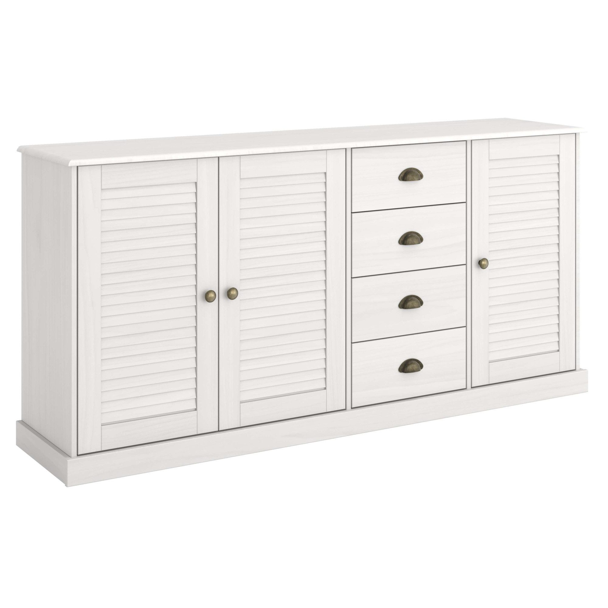 OTTO home Sideboard Turia, mit Lamellentüren, Kommode aus massivem Kiefernholz, FSC®, 4 Schubkasten, Breite 166 cm