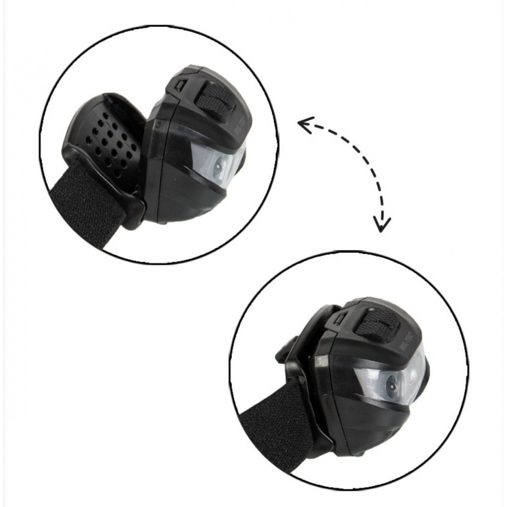Mil-Tec LED Stirnlampe KOPFLAMPE ® (CREE XPE) SCHWARZ