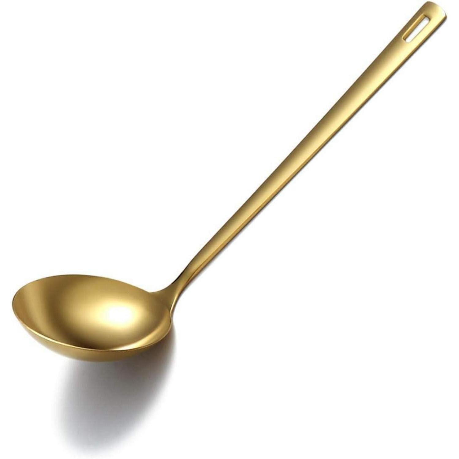 LuxusKollektion Suppenkelle Küchenkelle Goldkelle Edelstahl Titanvergoldung 2. Schöpflöffel