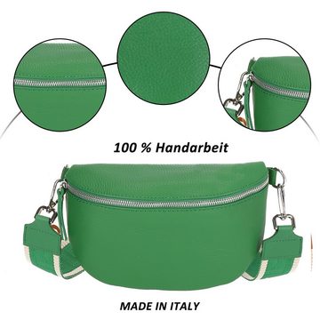TAN.TOMI Schultertasche Bauchtasche,Umhängetasche, echt Leder, Italienisches Design, (1Tasche+2 Schulterriemen, Tasche inklusive LederGurte + BuntGurte)