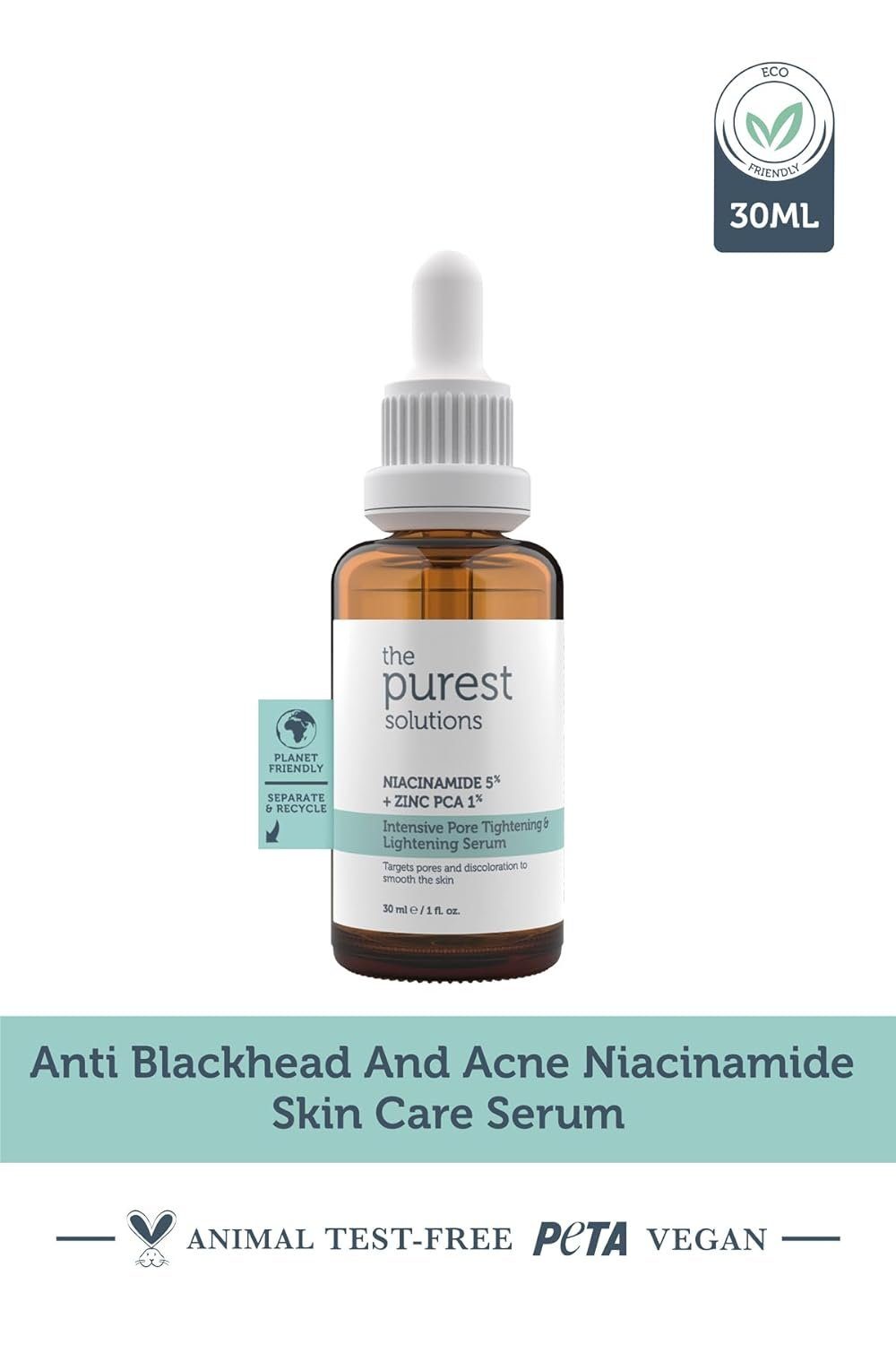 The Purest Solutions Gesichtsserum Intensives Serum zur Straffung und Poren Niacinamid 5 Zinc Pca 1 Pflege Serum Gesichts Gesichtsliquid