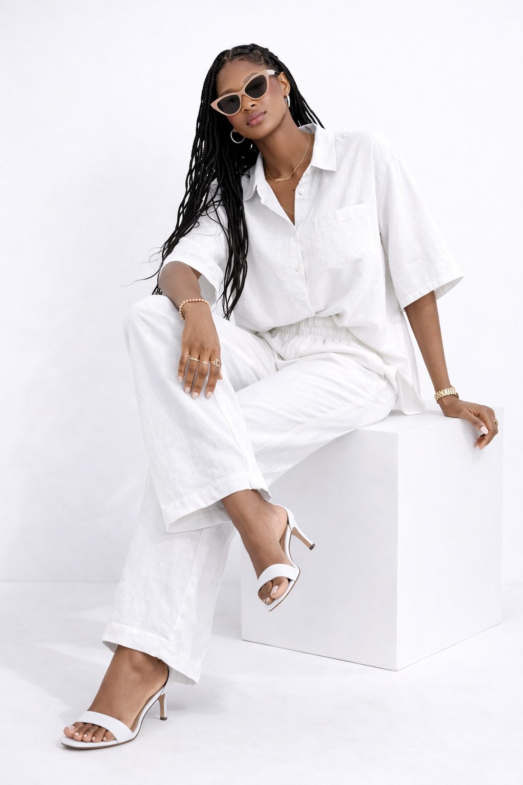 YC Fashion & Style Hemdbluse Leinenbluse mit Brusttasche One Size (34-40) in Unifarbe