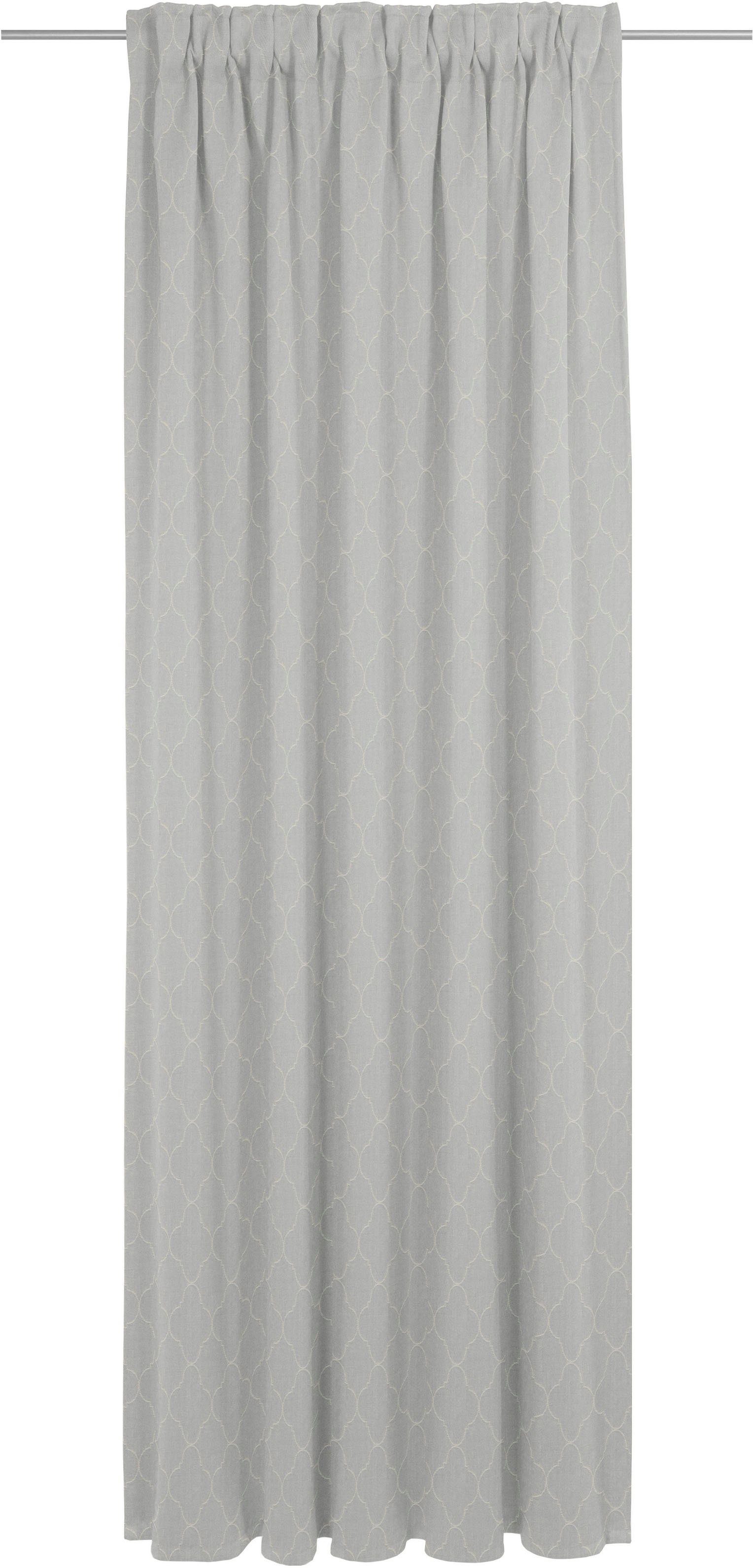 Multifunktionsband Bio-Baumwolle blickdicht, aus Jacquard, Indian St), light, Vorhang hellgrau Adam, Cortezada (1 nachhaltig
