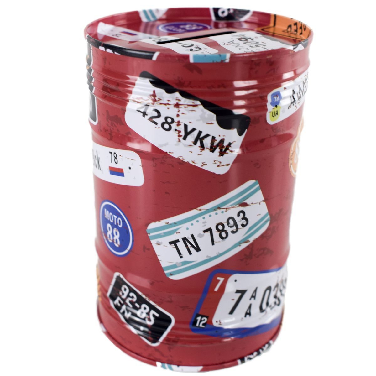 Marabellas Shop Spardose Metall-Spardose für Reisen ohne Öffnung im Roadtrip Design ca. 12,5 cm, (1-tlg), Kompaktes Format