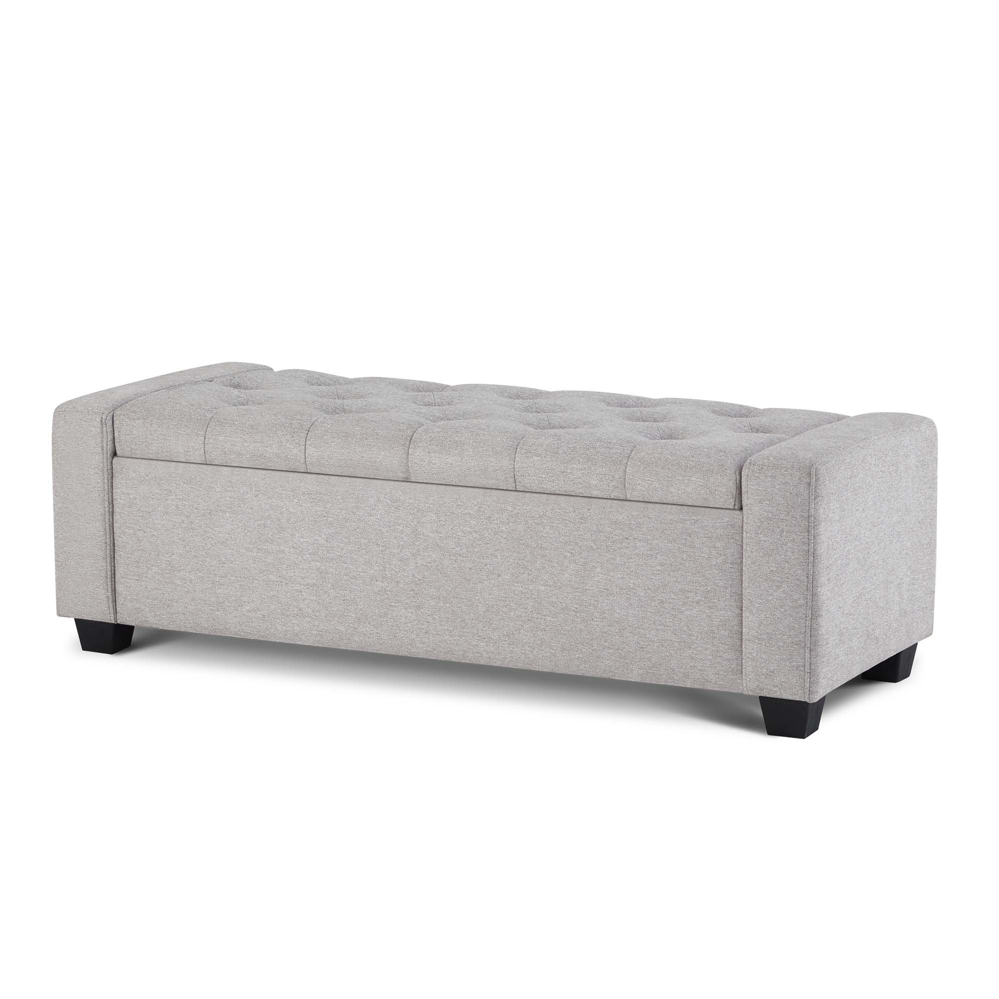 Howjoe Sitzbank Mit Stauraum, Belastbar Bis 200 Kg, Aufbewahrungsbox -123*50*42cm (1-St), Polsterter Sitzmöbel für Wohnzimmer, Schlafzimmer & Flur, 123x50x42cm
