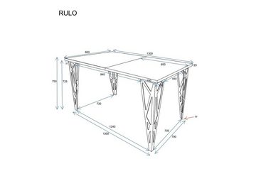 Endo-Moebel Esstisch Rulo 130-210 cm erweiterbar Metallgestell Küchentisch