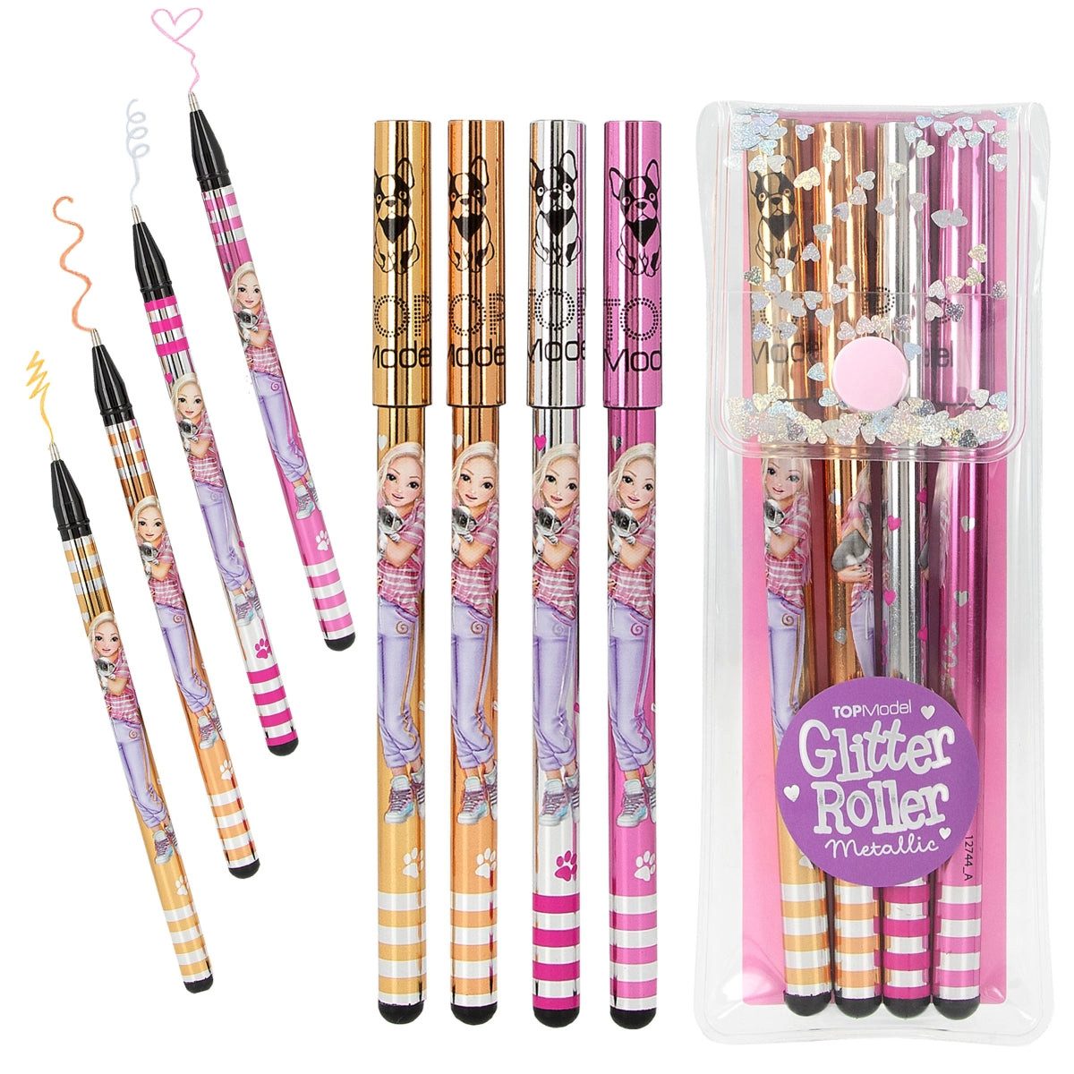 Depesche Spiel TOPModel Glitter Gel Metallic Set - 4 metallische Stifte in Gold, Silb