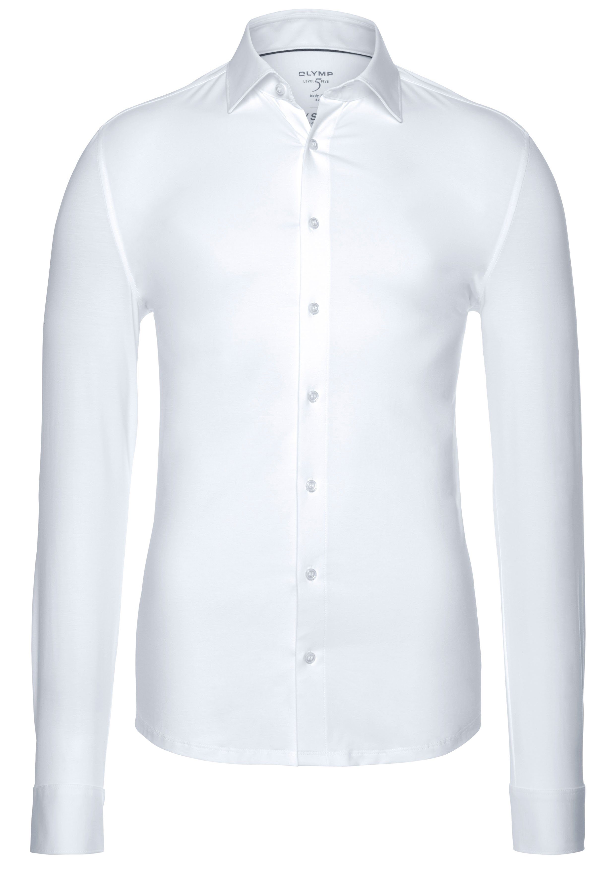 body Jersey Businesshemd Level Qualität in Five OLYMP fit weiß