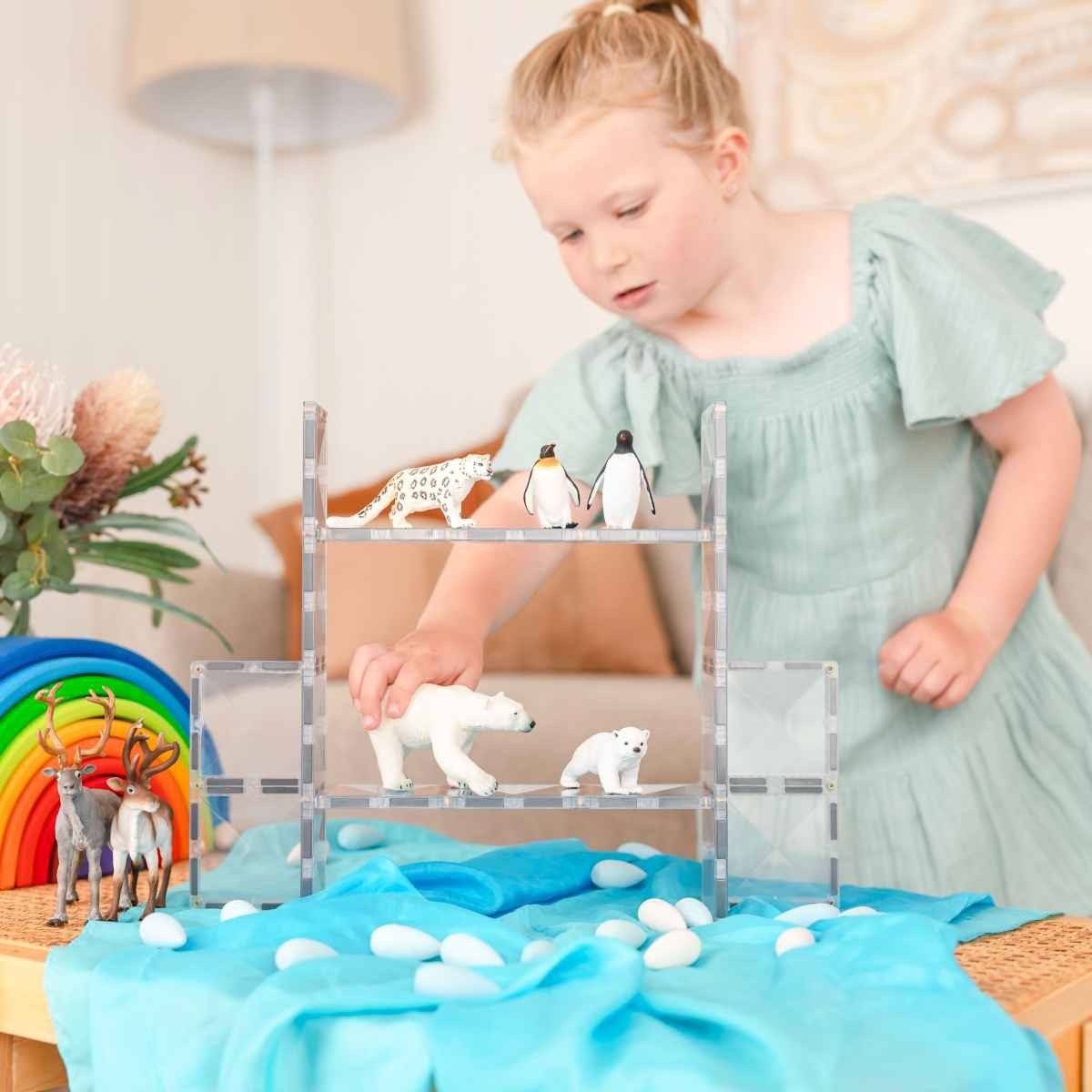 Connetix Clear Rectangle Pack verstärkte Magnete pädagogisches Lernspiel Magnetspielbausteine, (Open Play, 12 Teile), ab 3 Jahre