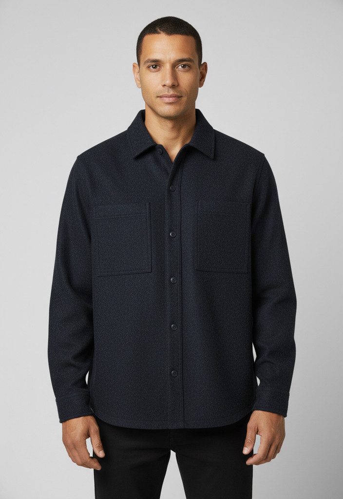 BOSS ORANGE Outdoorhemd Locky oversize fit, meliert